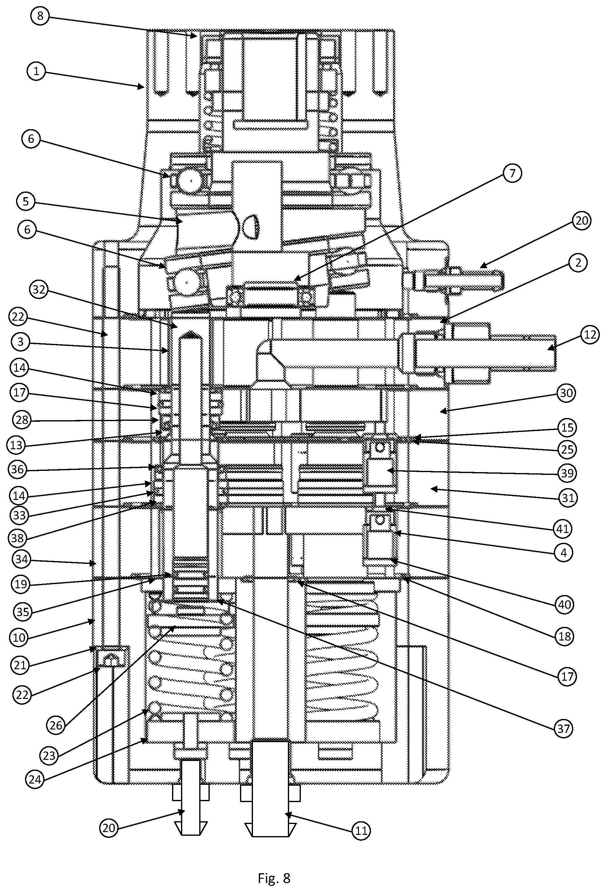 Patent US12448097 Figure 8 – Balanced piston pump for subsea use