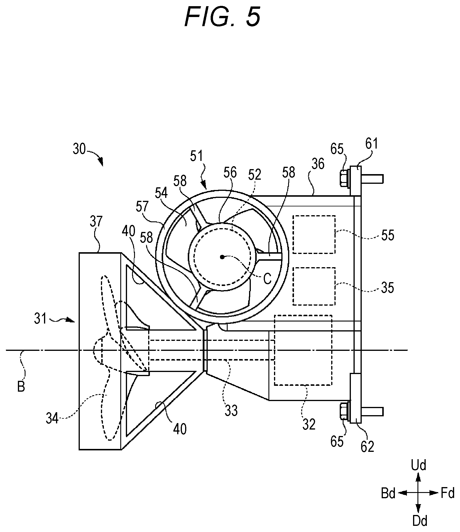 Patent US12448102 Figure 5 – Hybrid ship propulsion machine