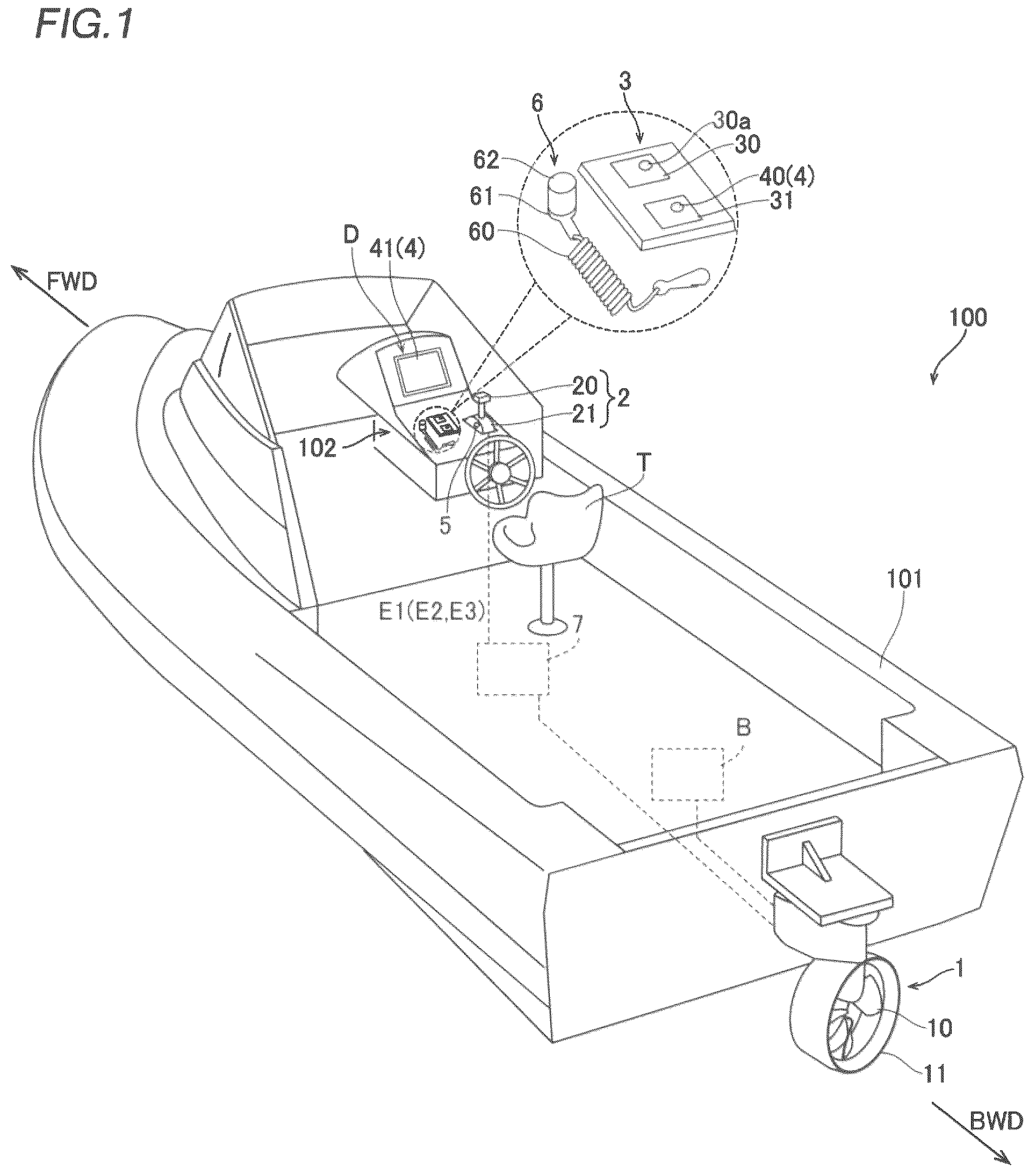 Patent US12448104 Figure 1 – Marine vessel maneuvering system and marine vessel