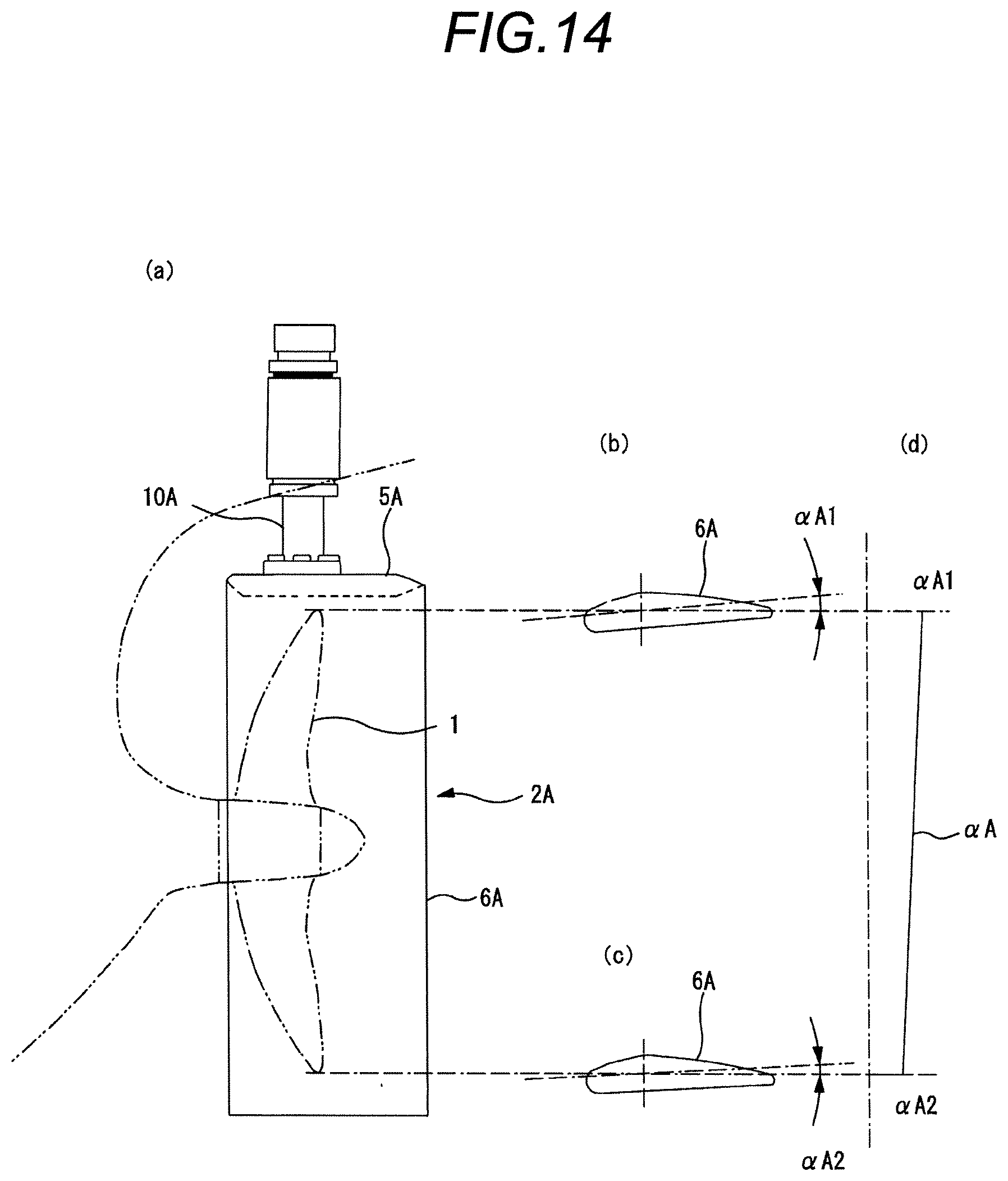 Patent US12448106 Figure 14 – Gate rudder including left rudder and right rudder disposed left and right of propeller of ship
