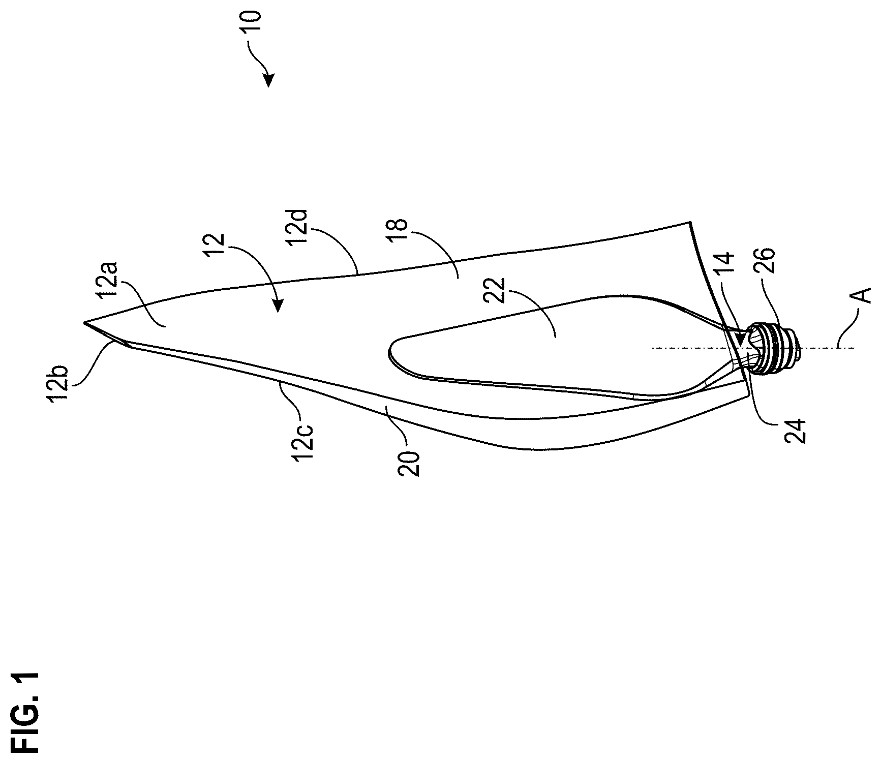 Patent US12448110 Figure 1 – Assembly comprising a vane and a vane pitch setting system