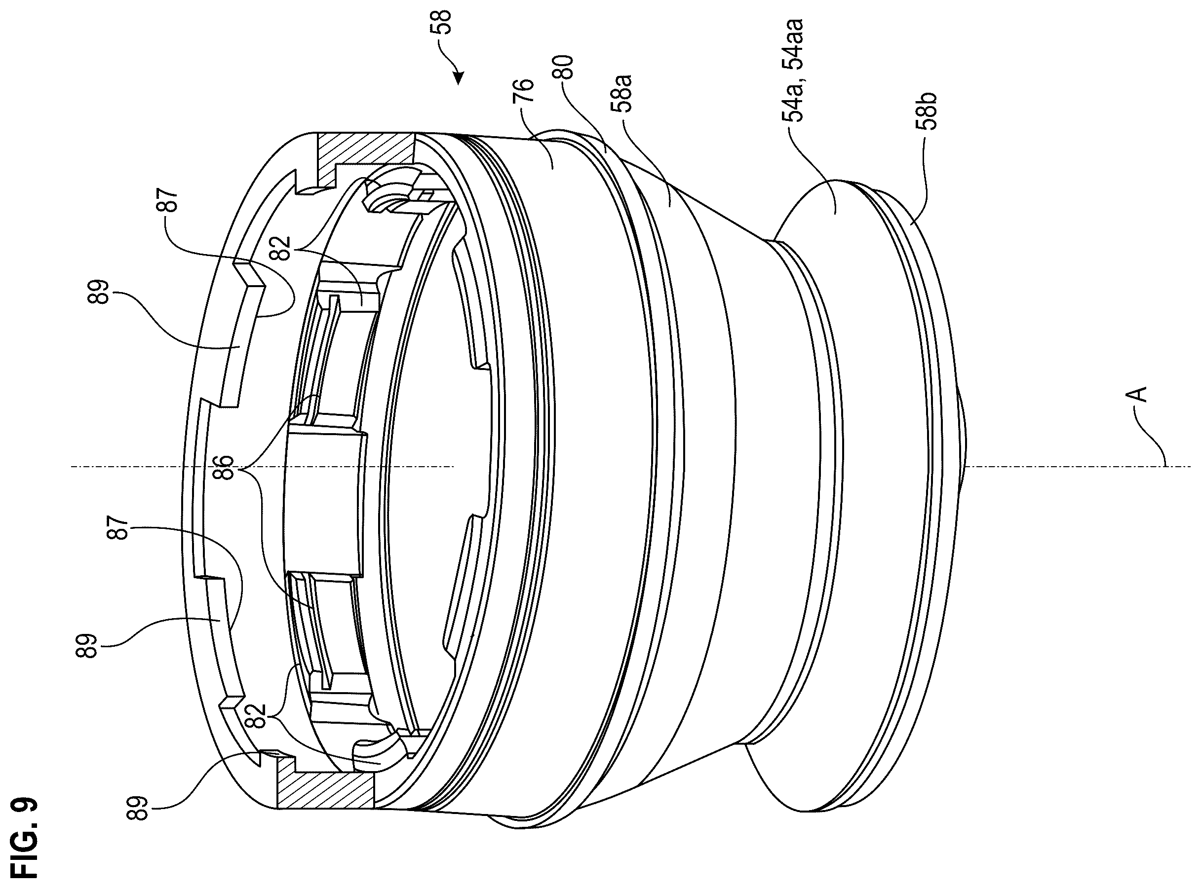 Patent US12448110 Figure 9 – Assembly comprising a vane and a vane pitch setting system