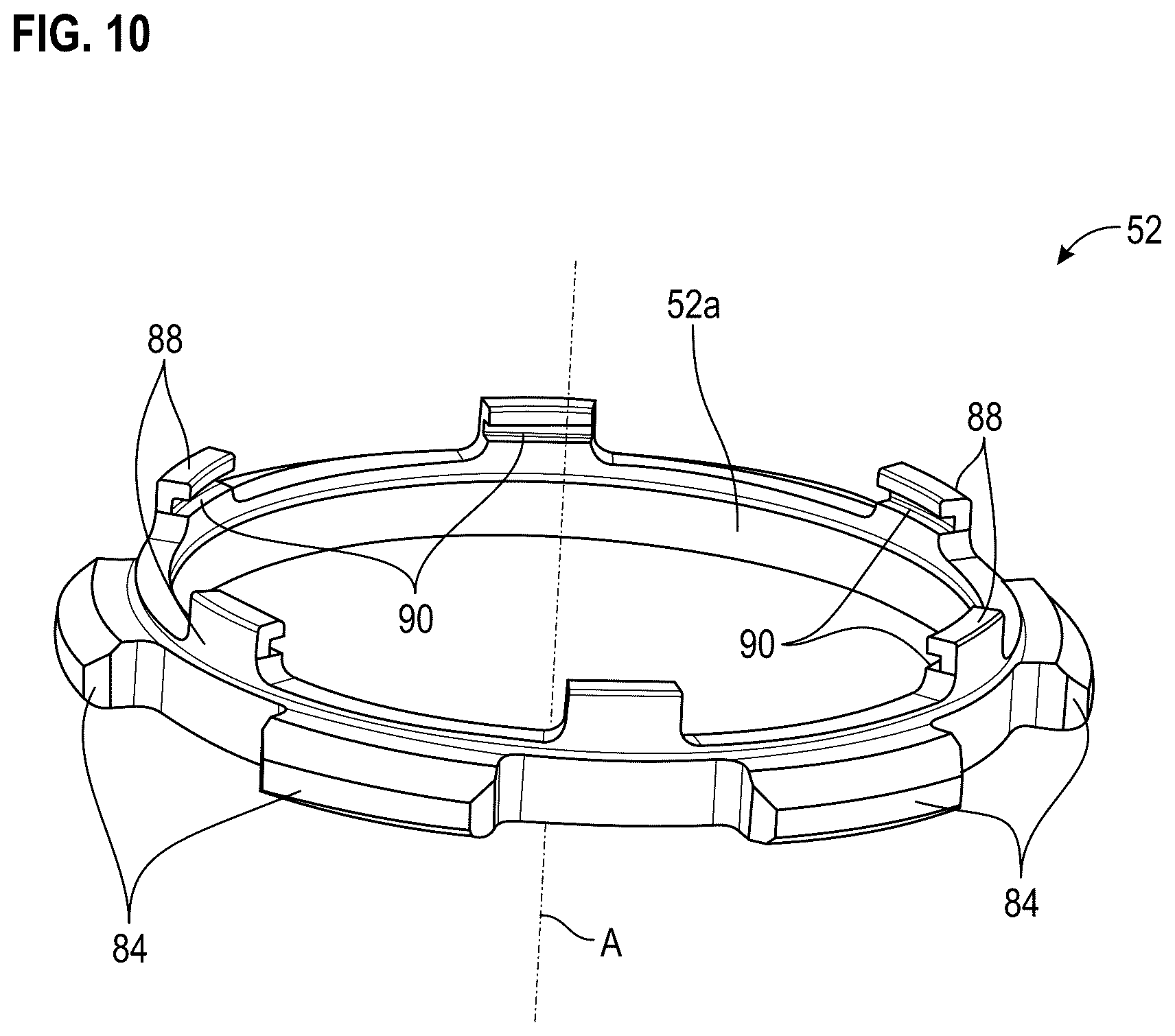 Patent US12448110 Figure 10 – Assembly comprising a vane and a vane pitch setting system