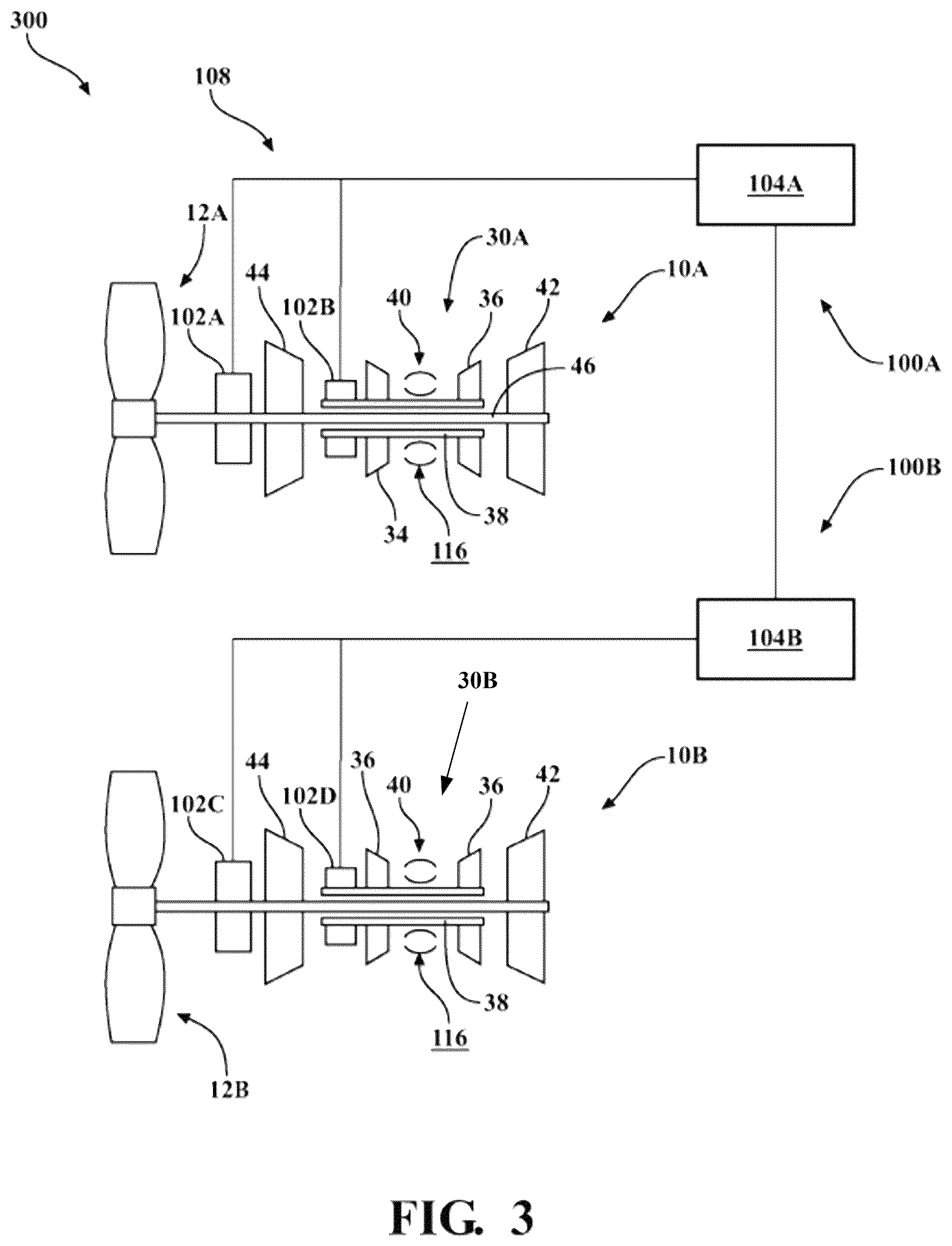Patent US12448112 Figure 3 – Power generation and transfer using variable-pitch propeller