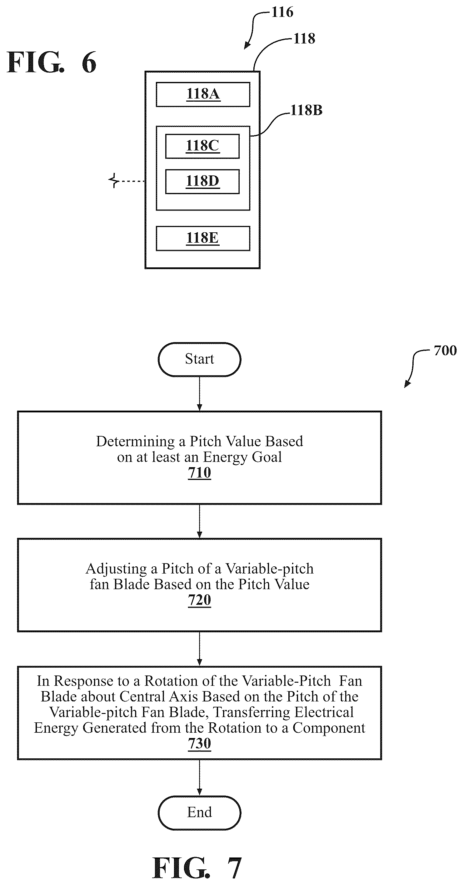 Patent US12448112 Figure 5 – Power generation and transfer using variable-pitch propeller