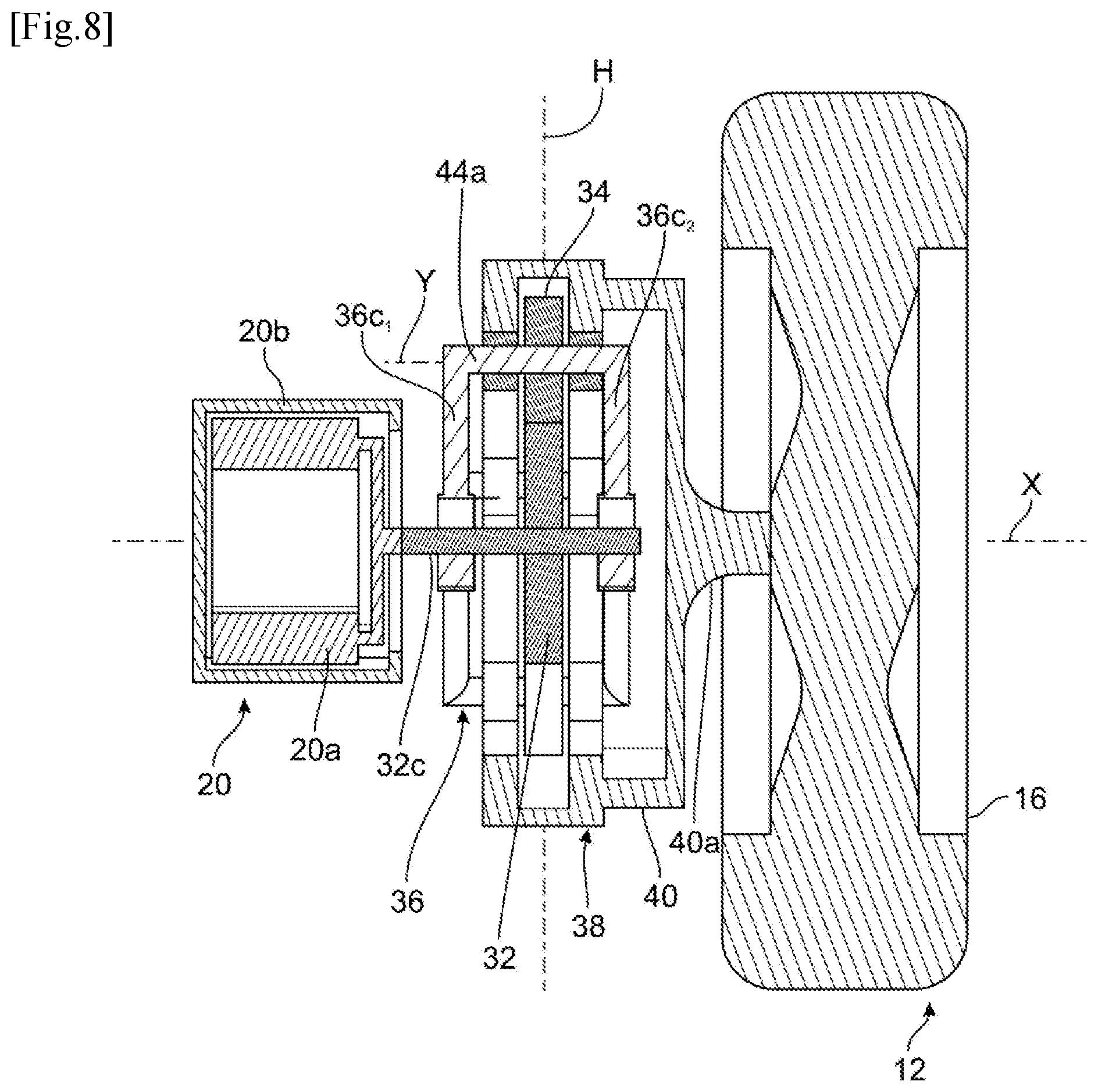 Patent US12448118 Figure 8 – Device for driving at least one wheel of an aircraft landing gear