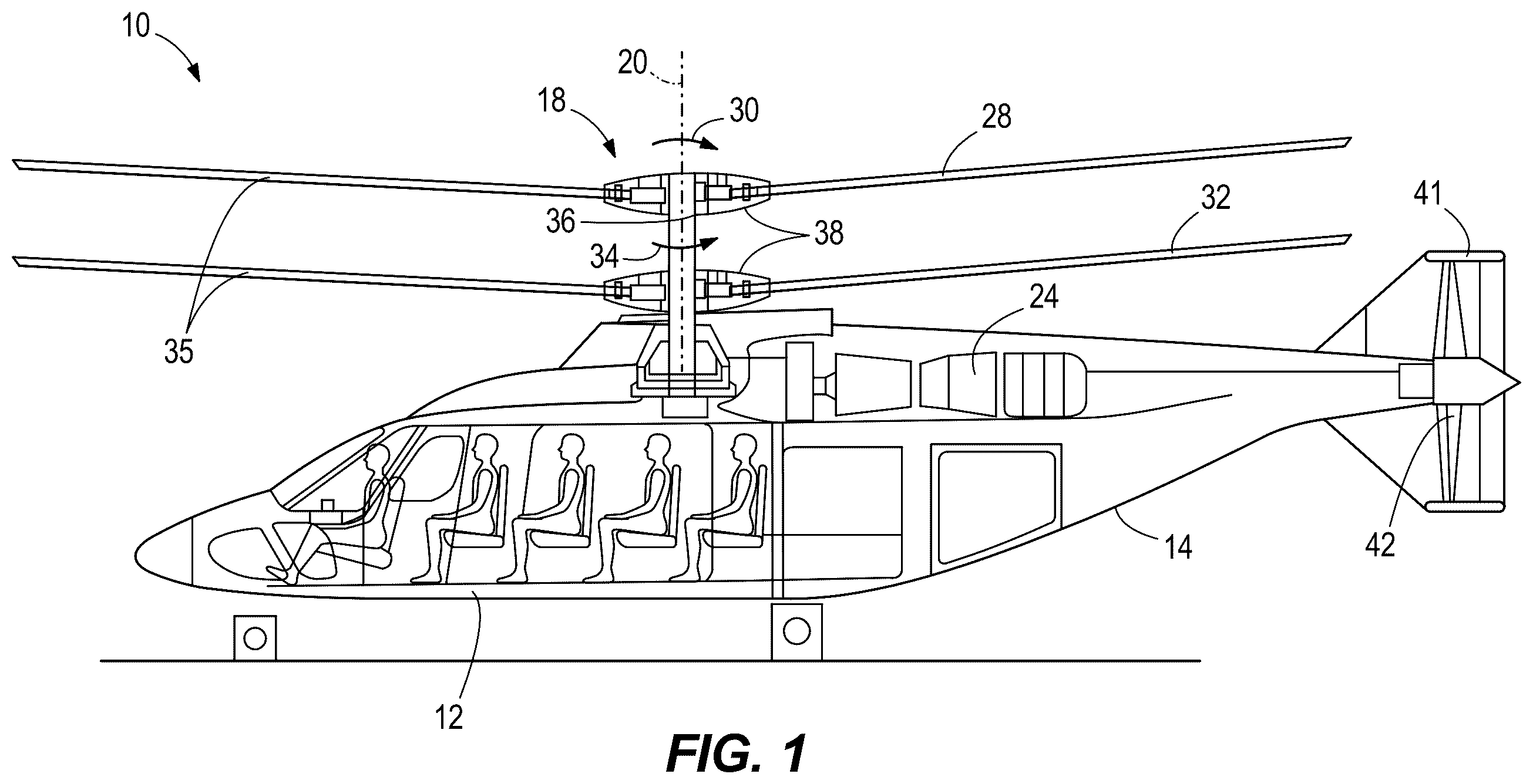 Patent US12448120 Figure 1 – Shaft assembly for split torque gear box