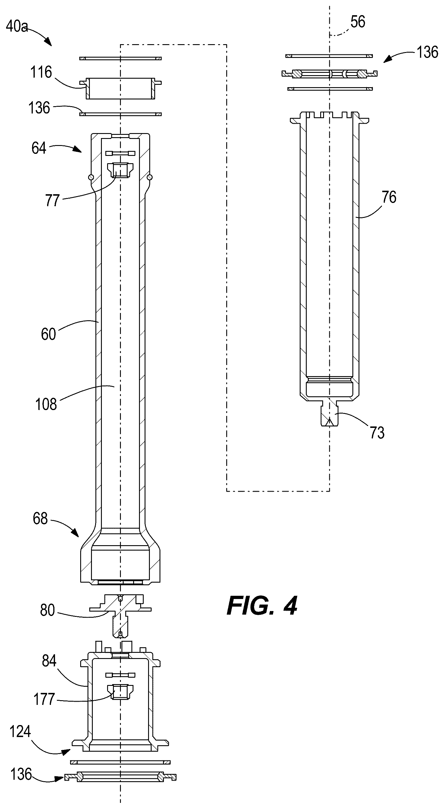 Patent US12448120 Figure 4 – Shaft assembly for split torque gear box