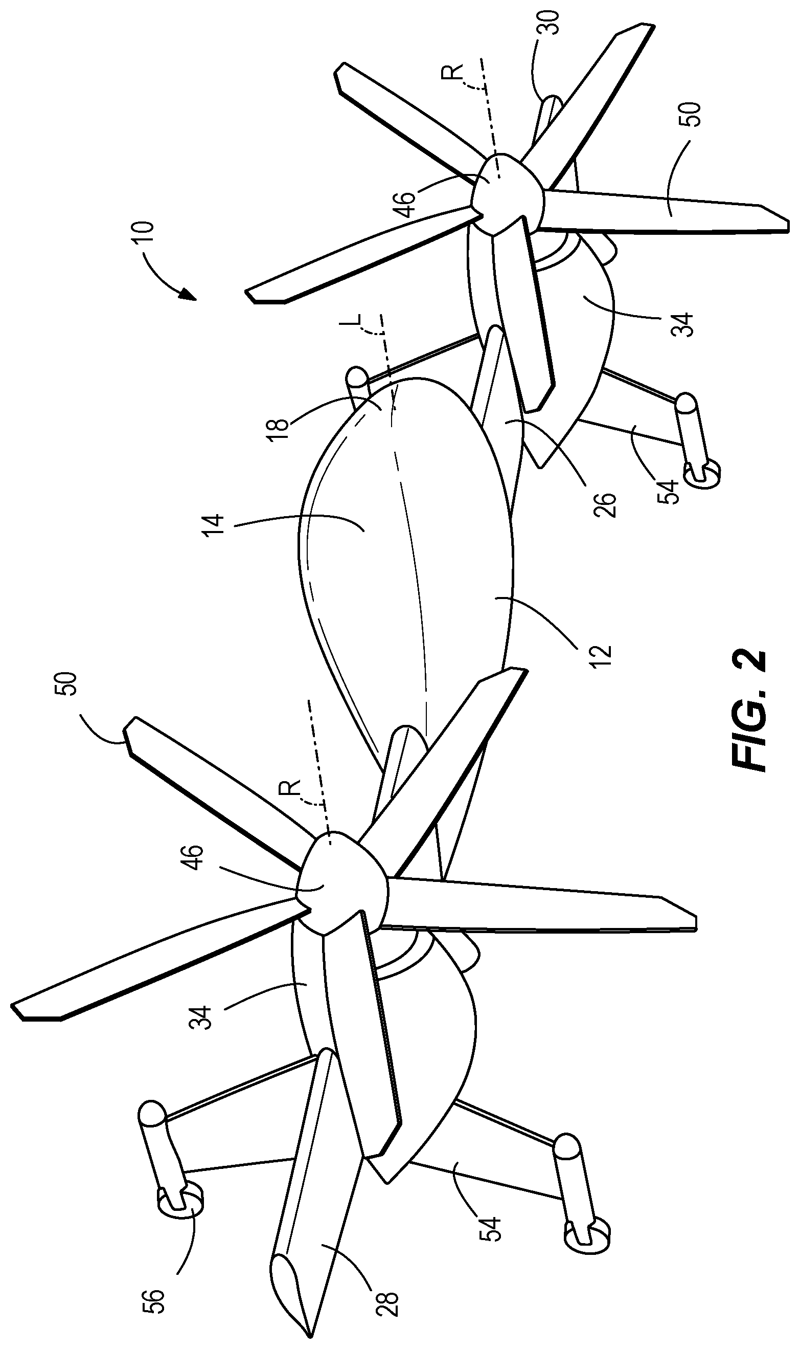 Patent US12448121 Figure 2 – Rotor control for a convertible aircraft