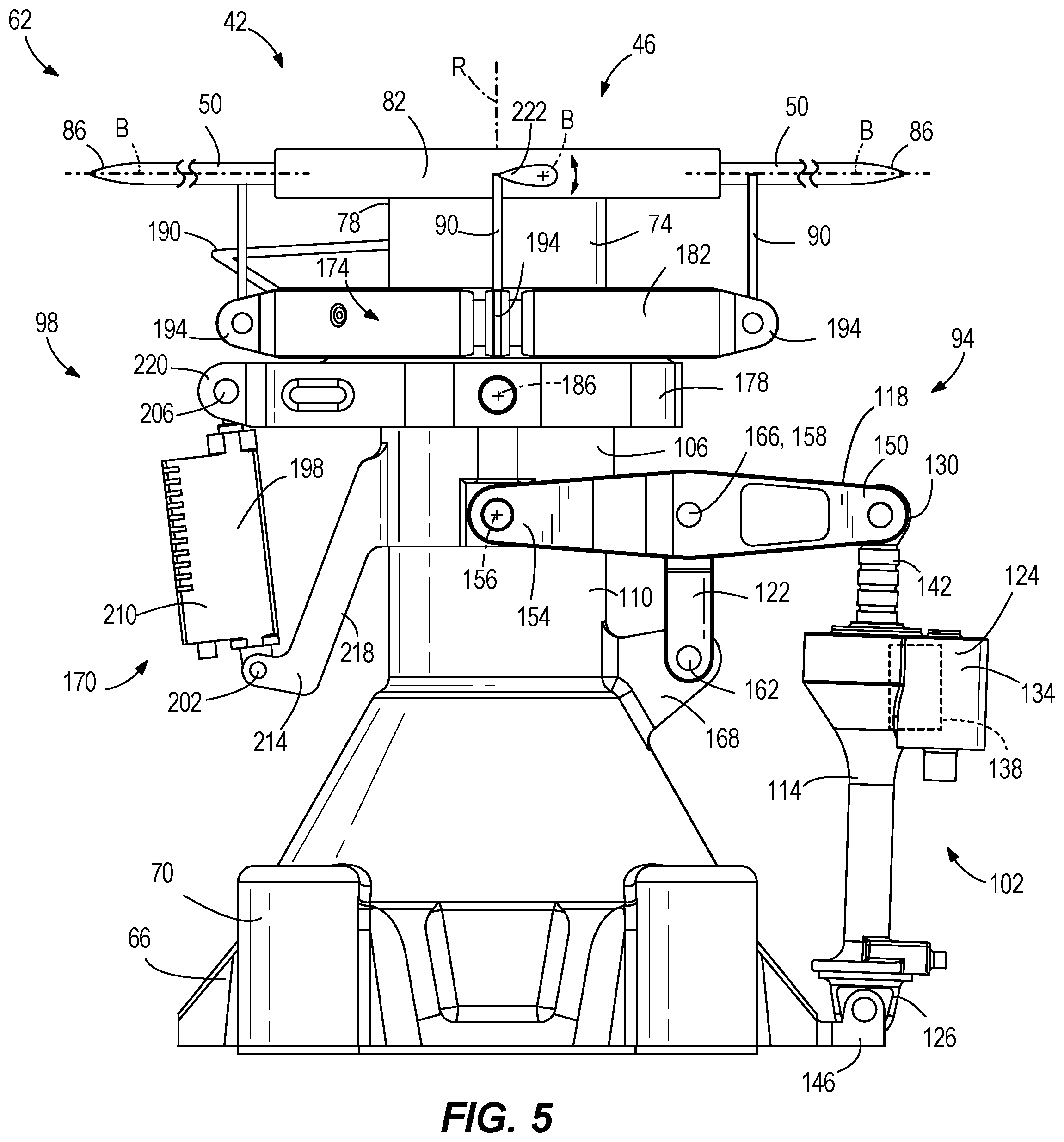 Patent US12448121 Figure 5 – Rotor control for a convertible aircraft