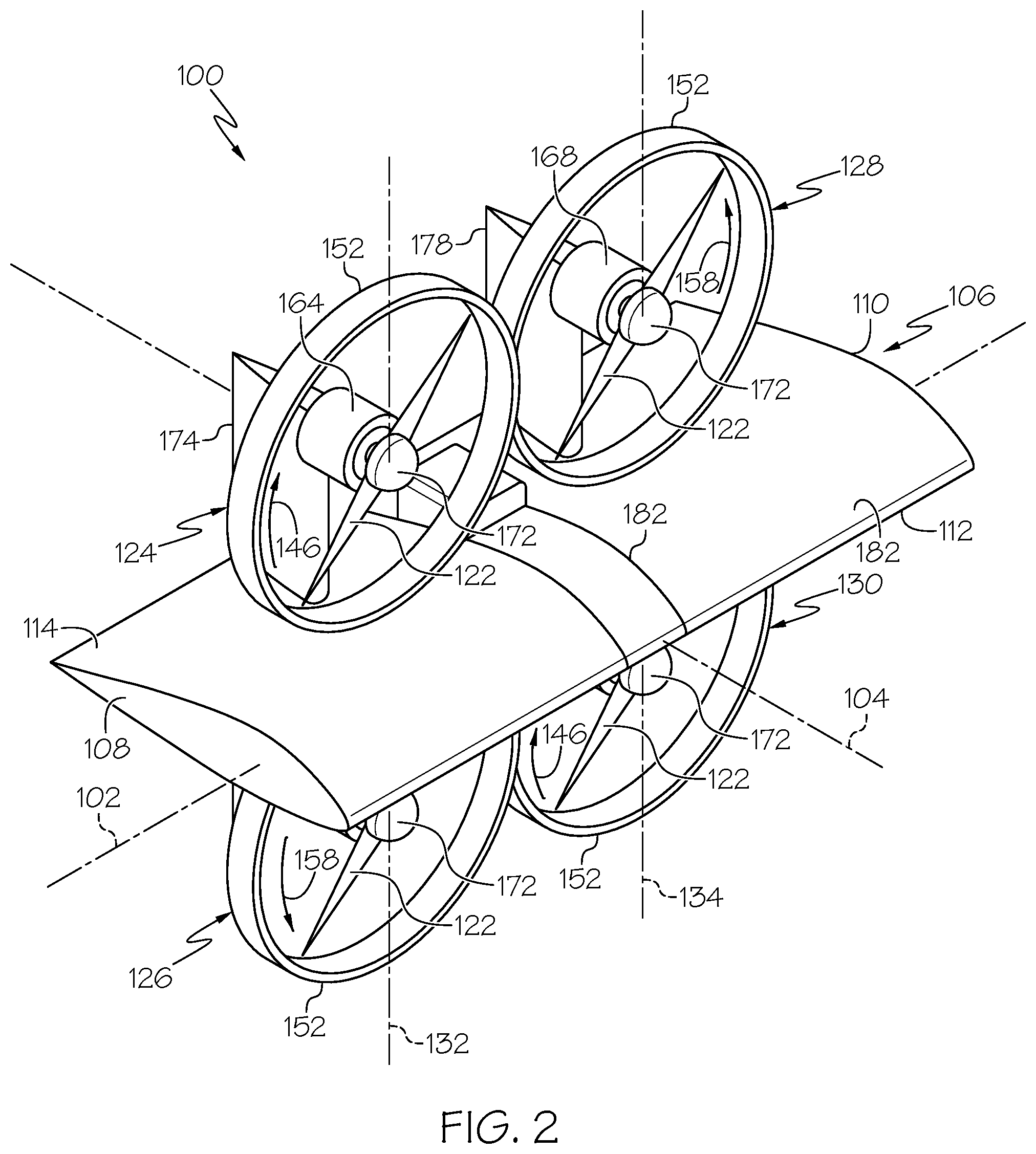 Patent US12448124 Figure 2 – Aerial vehicles, cooperative flying systems, and methods of operating the same