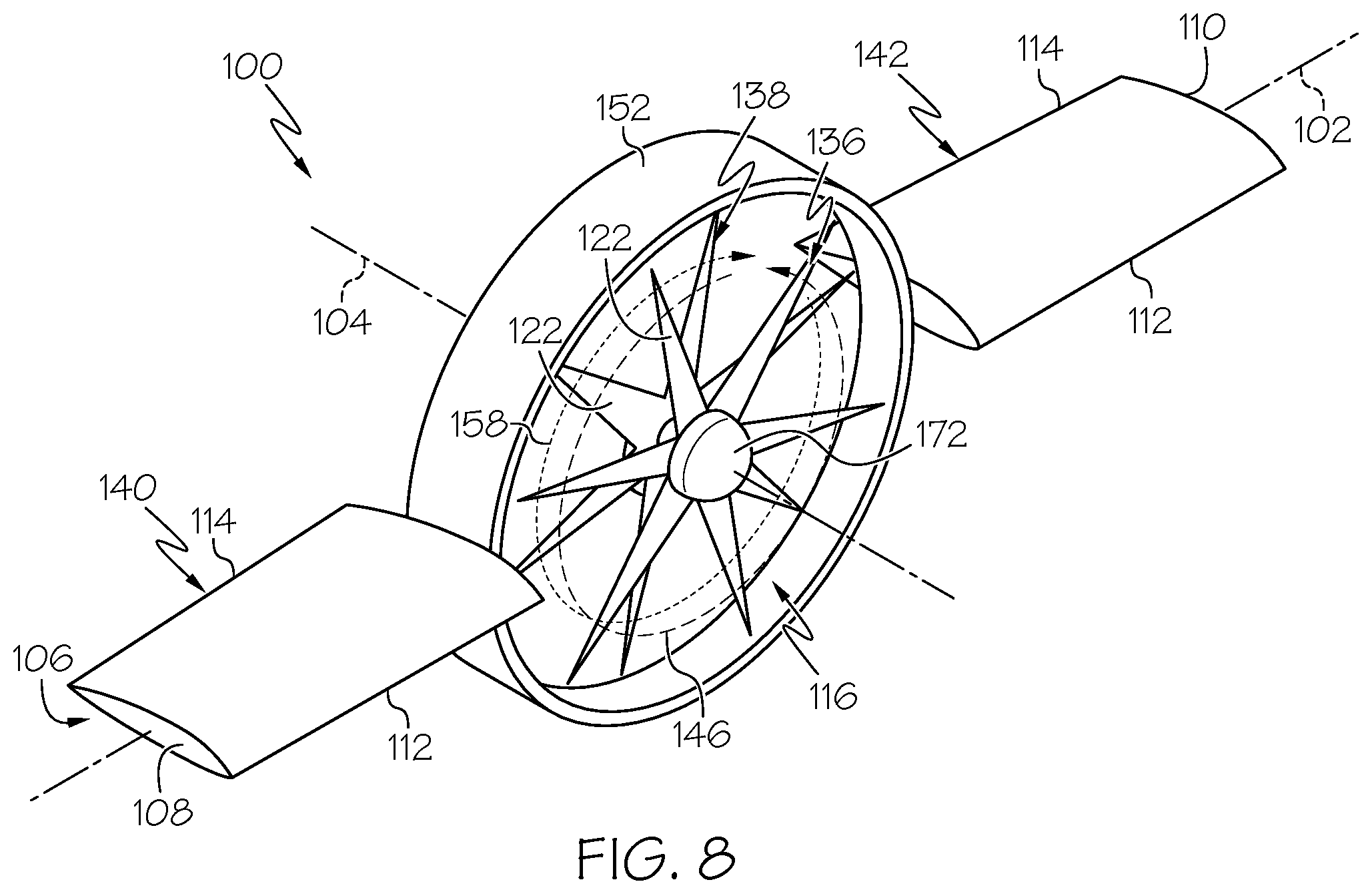 Patent US12448124 Figure 8 – Aerial vehicles, cooperative flying systems, and methods of operating the same