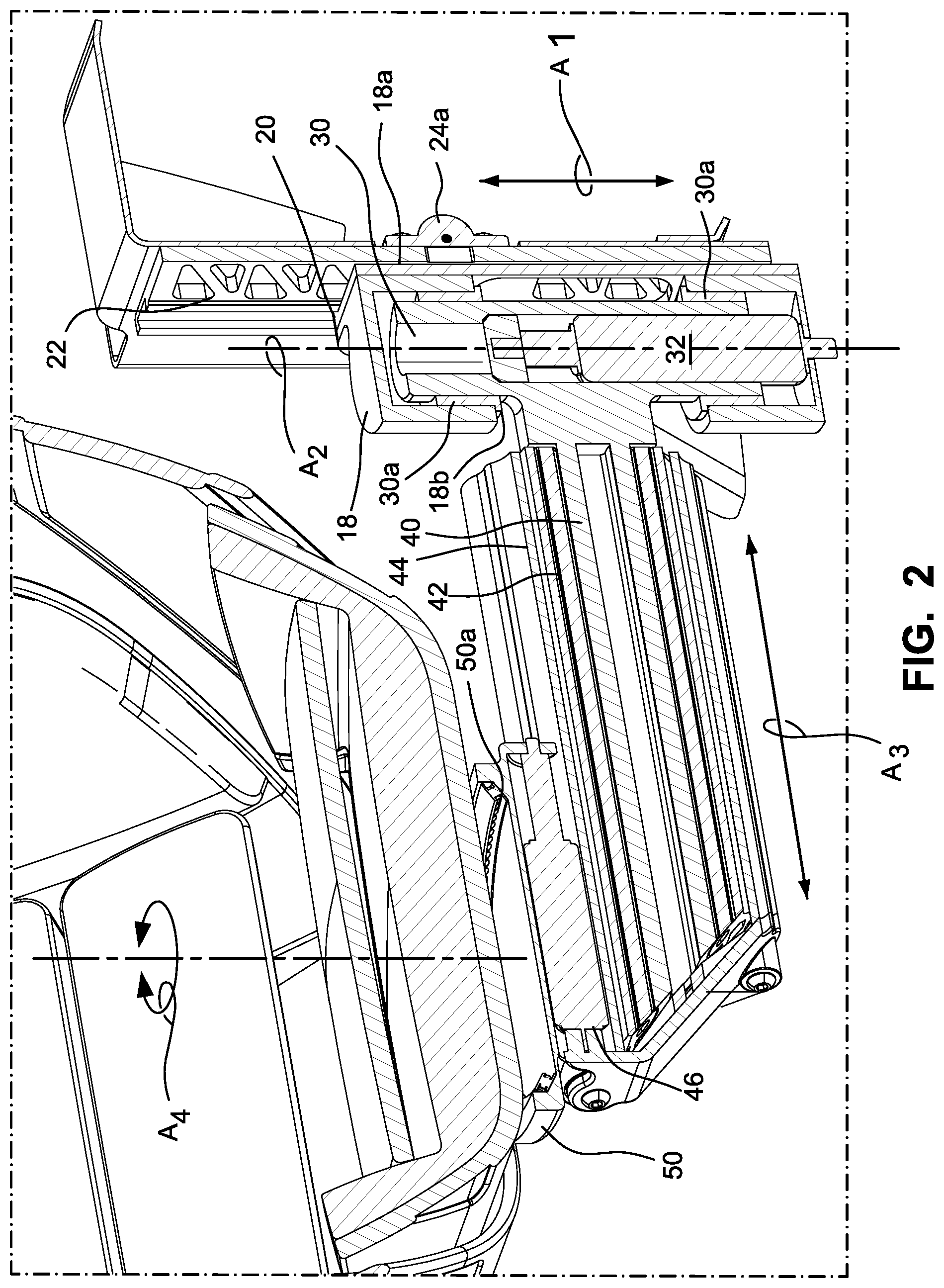 Patent US12448128 Figure 2 – Adjustable cantilever vehicle seat mounting assemblies and seat systems including the same