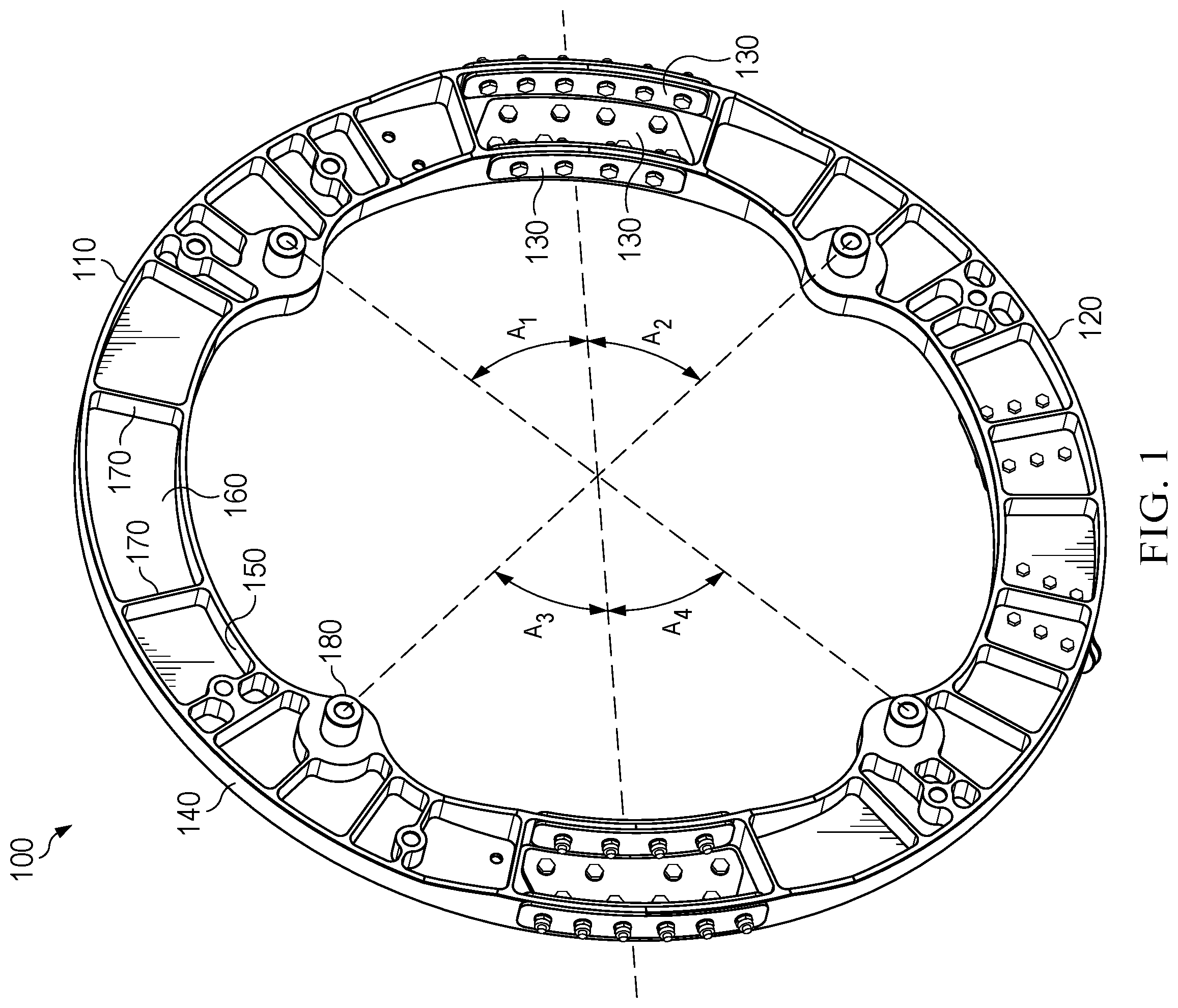 Patent US12448136 Figure 1 – Two-piece engine collar