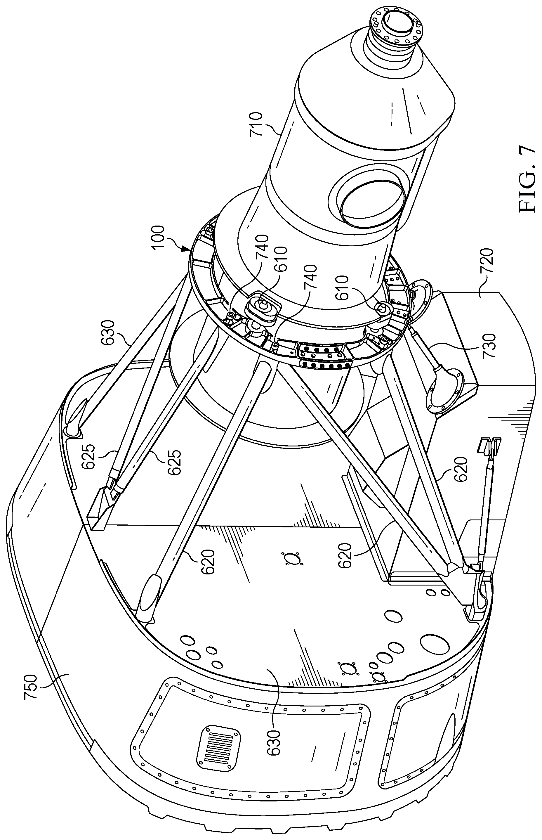 Patent US12448136 Figure 7 – Two-piece engine collar