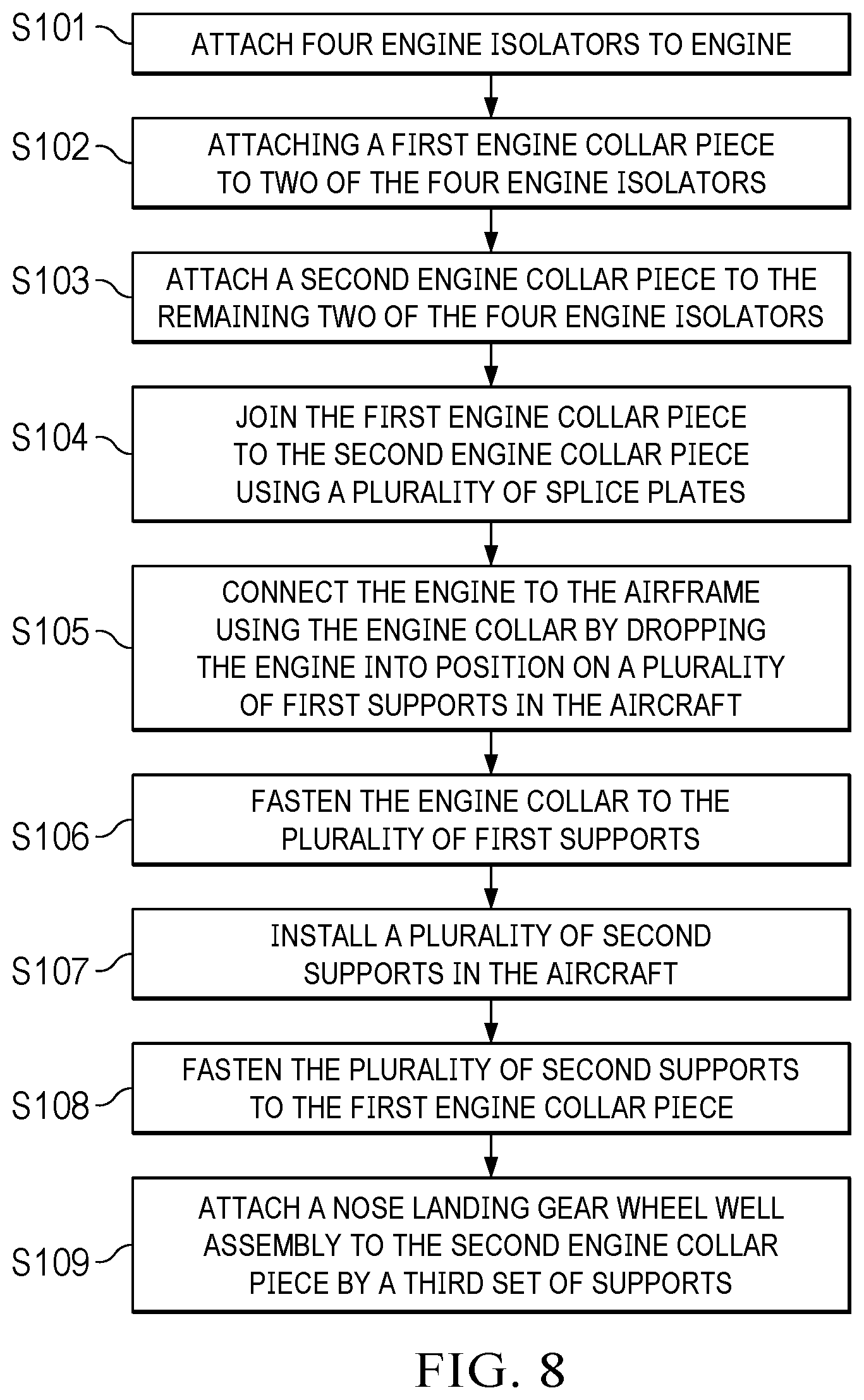 Patent US12448136 Figure 8 – Two-piece engine collar