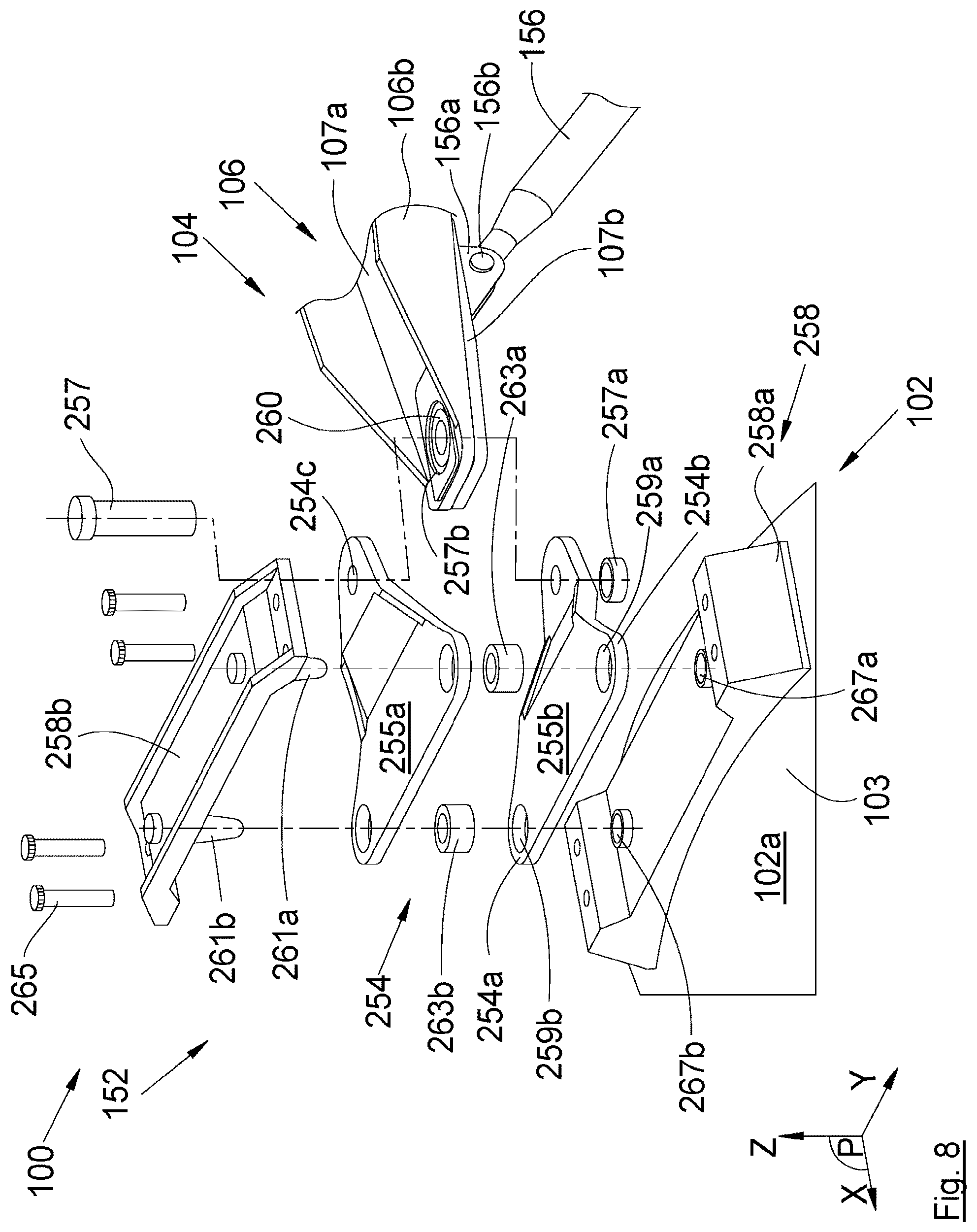 Patent US12448137 Figure 5 – Aircraft propulsion assembly having a jet engine, a pylon and means for attaching the jet engine to the pylon