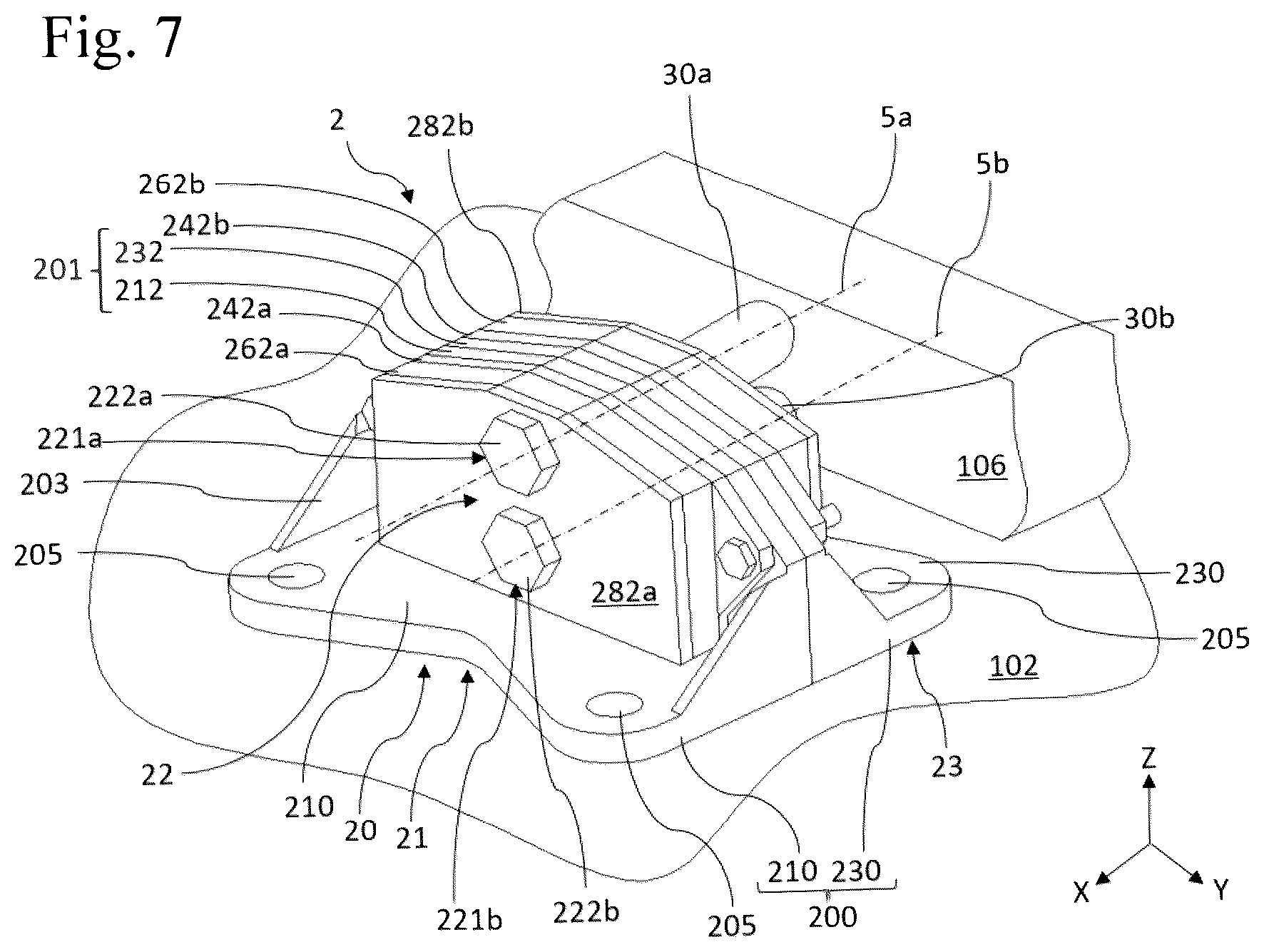 Patent US12448138 Figure 5 – Device for coupling a propulsion system to an engine pylon of an aircract, and corresponding aircraft