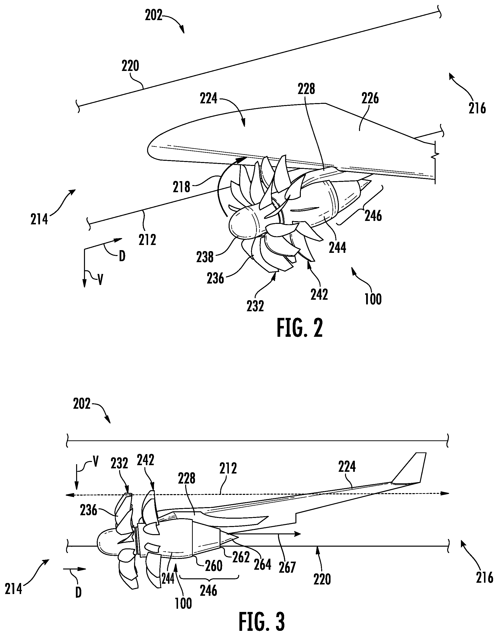 Patent US12448139 Figure 2 – Open rotor pylon fairing