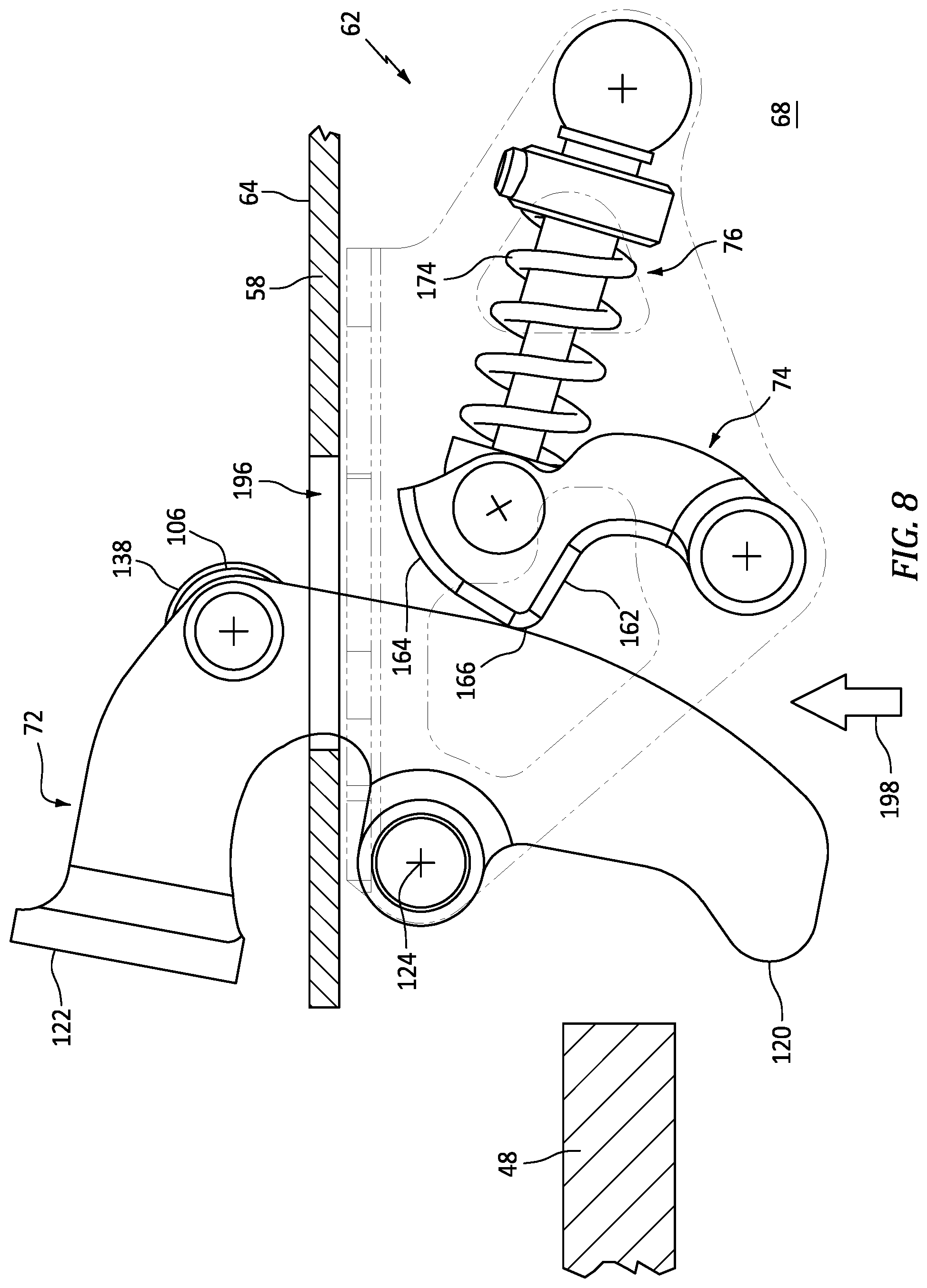 Patent US12448140 Figure 8 – Pressure relief latch