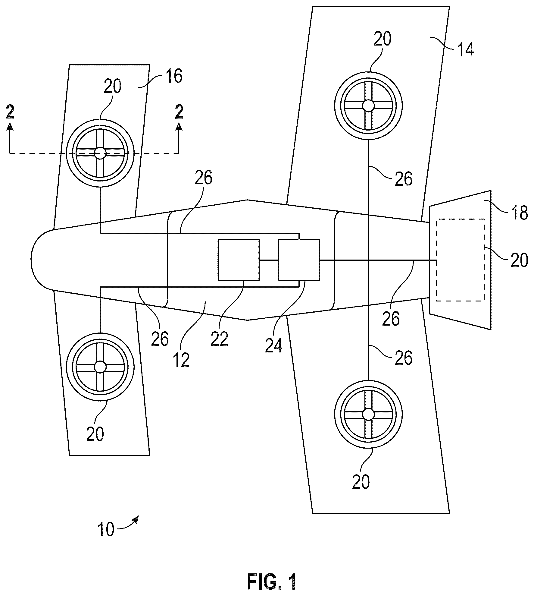 Patent US12448142 Figure 1 – Electric propulsion system for a flight vehicle