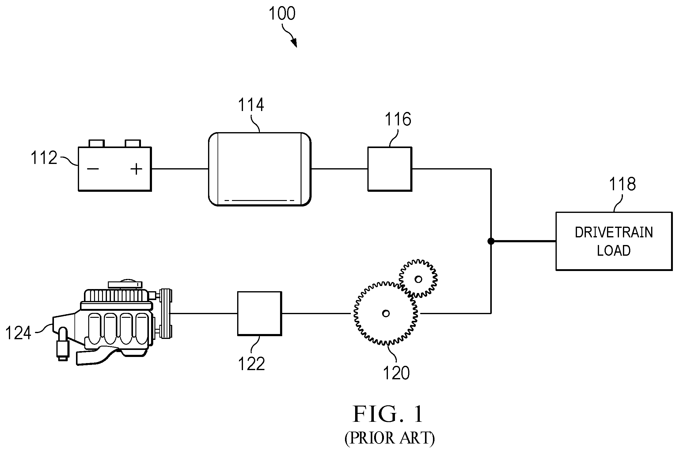 Patent US12448143 Figure 1 – Magnetorheological (MR) clutches for hybrid drivetrain power distribution