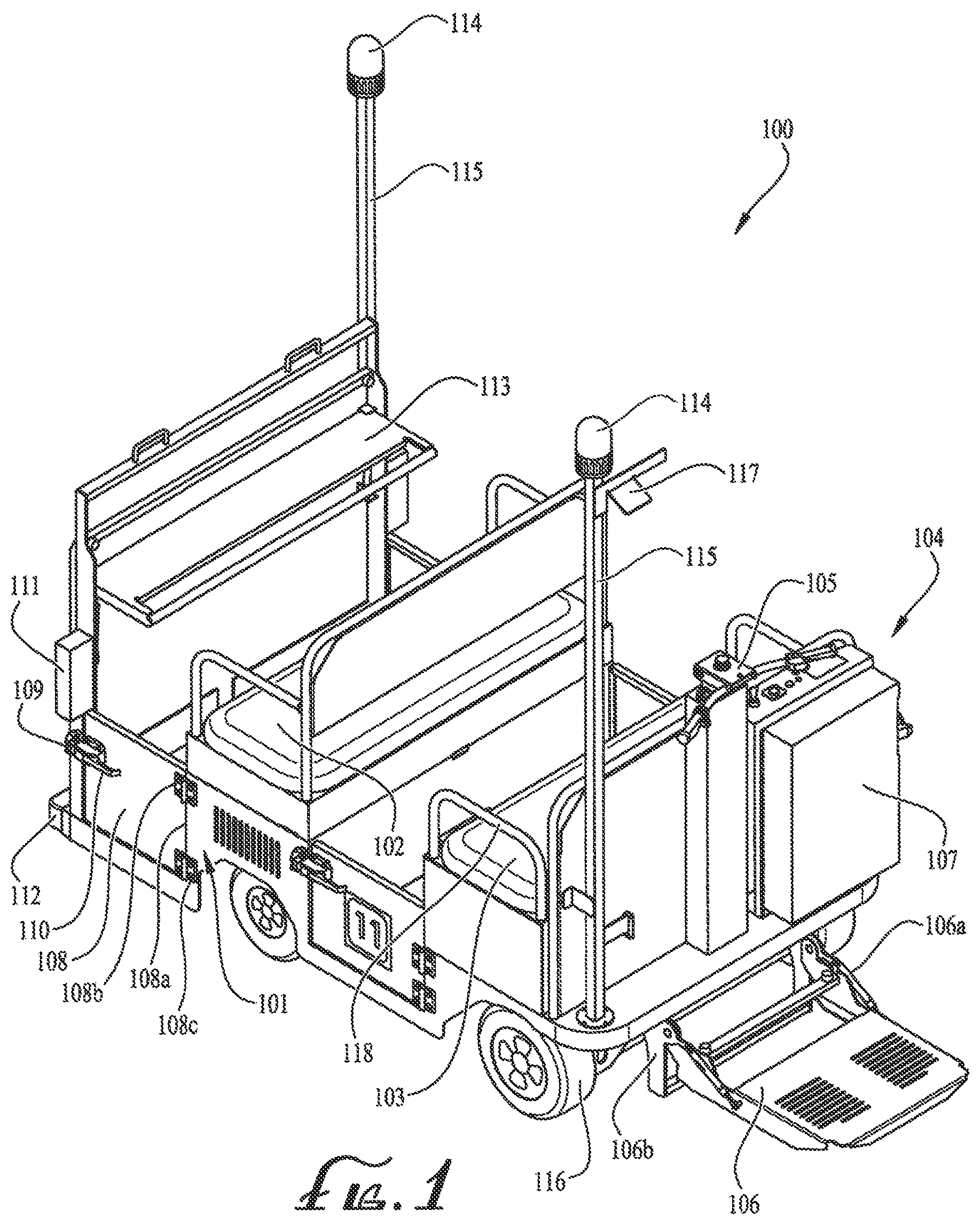 Patent US12448150 Figure 1 – Terminal transport vehicle