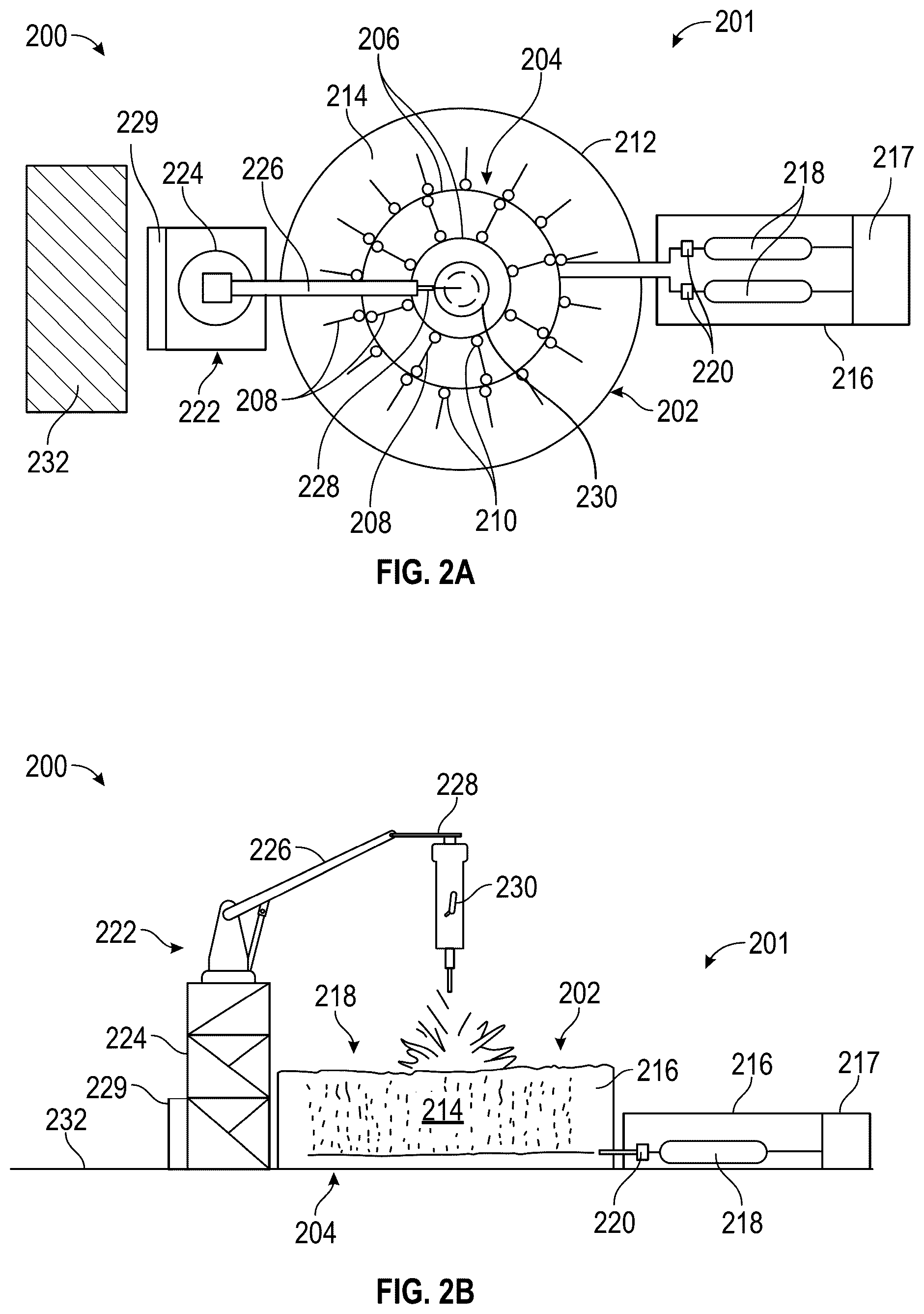 Patent US12448154 Figure 2 – System comprising a deceleration pool with a landing hook system disposed above it for receiving a landing rocket