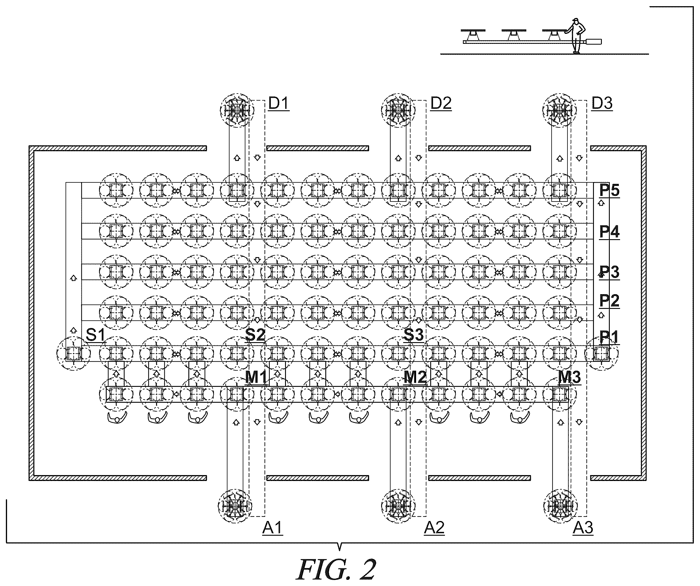 Patent US12448155 Figure 2 – System for the management of loading and unloading operations of UAV