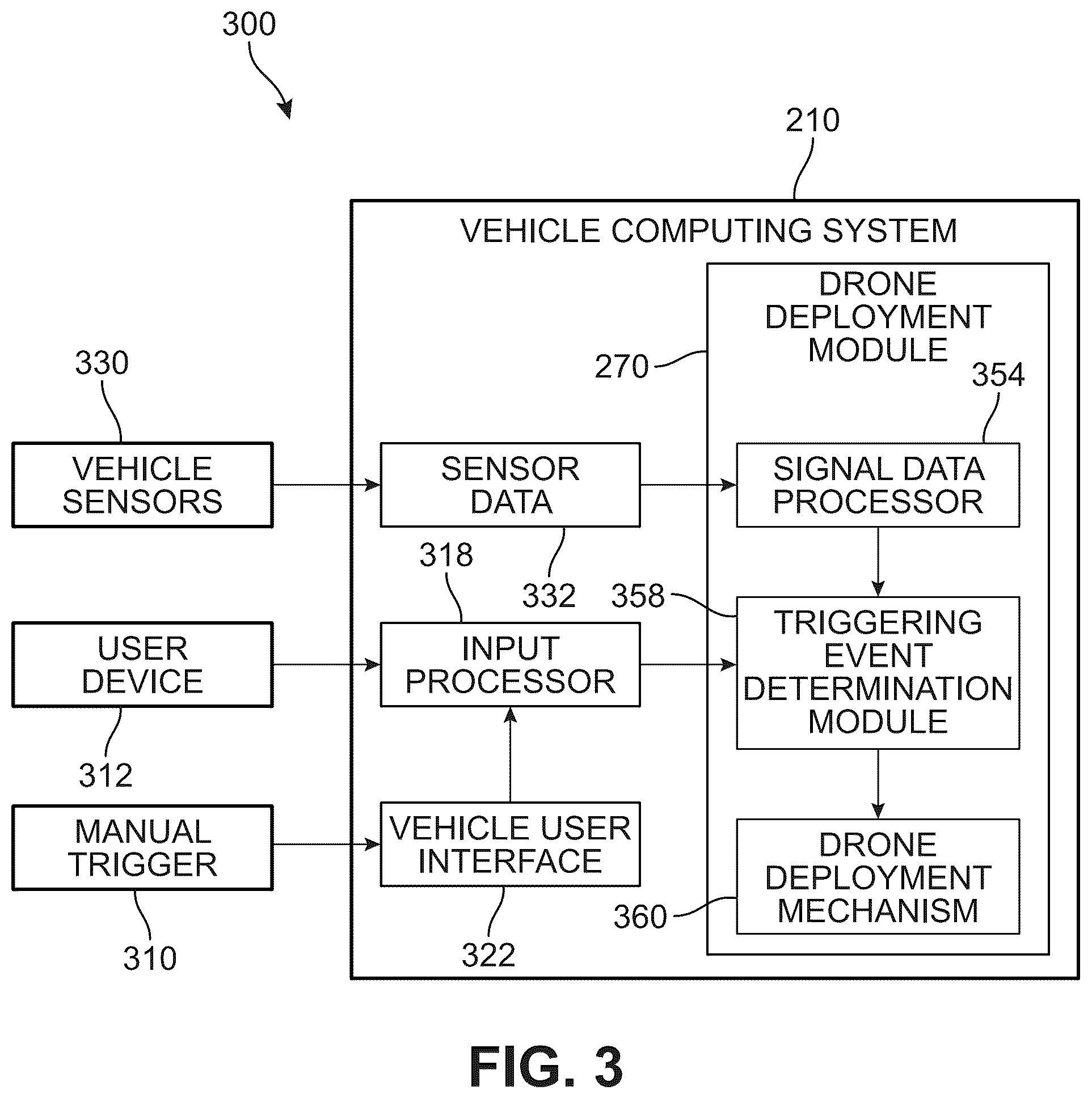 Patent US12448157 Figure 3 – Drone-based emergency beacon system for vehicles