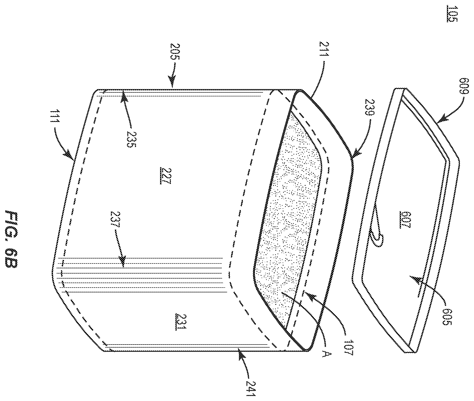 Patent US12448168 Figure 7 – Container with reinforcement features, related systems and methods