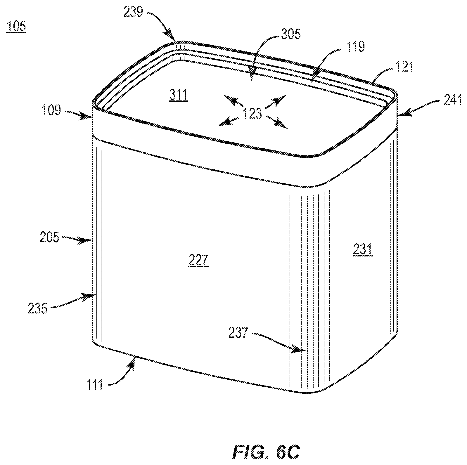 Patent US12448168 Figure 8 – Container with reinforcement features, related systems and methods
