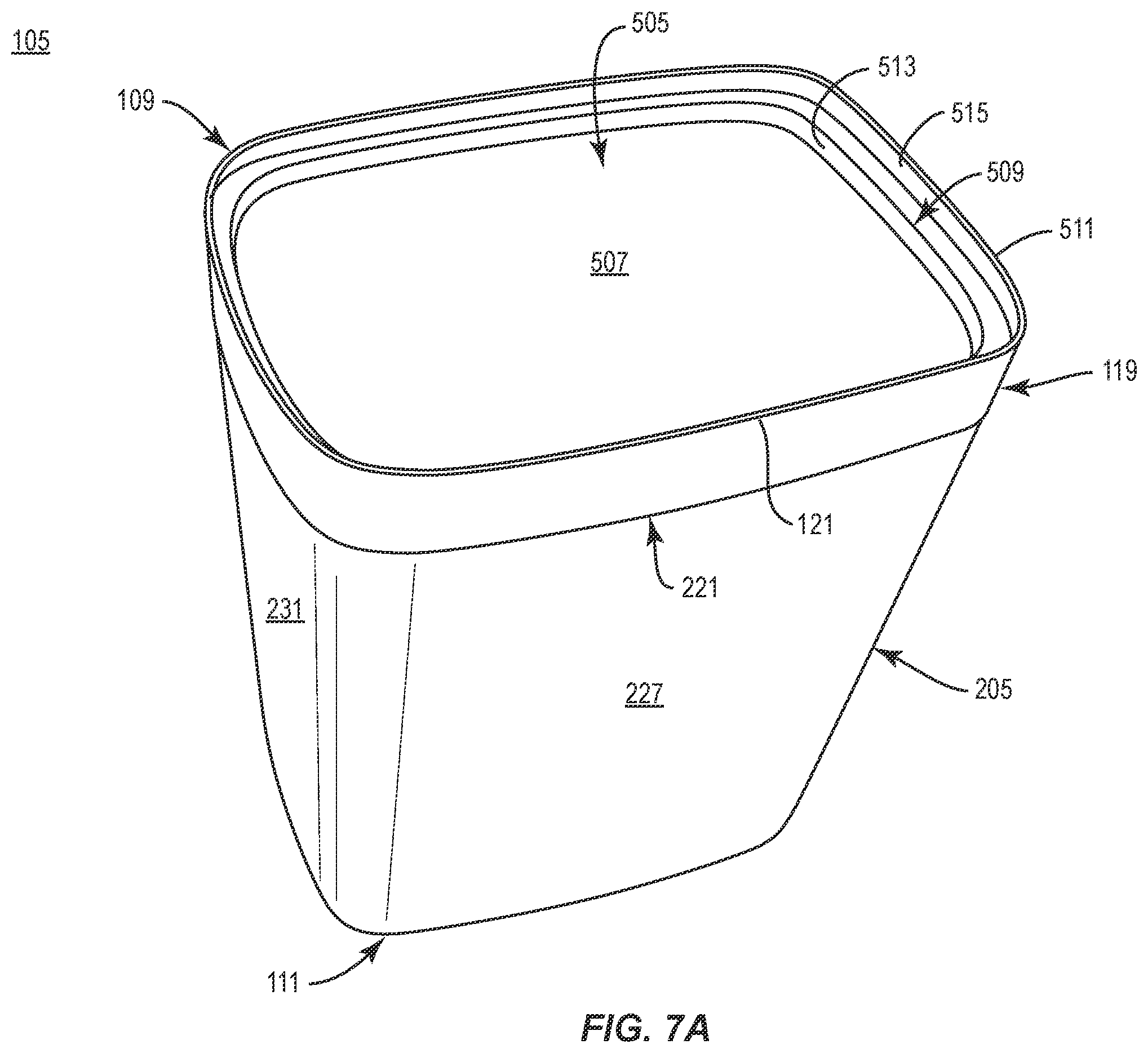Patent US12448168 Figure 9 – Container with reinforcement features, related systems and methods