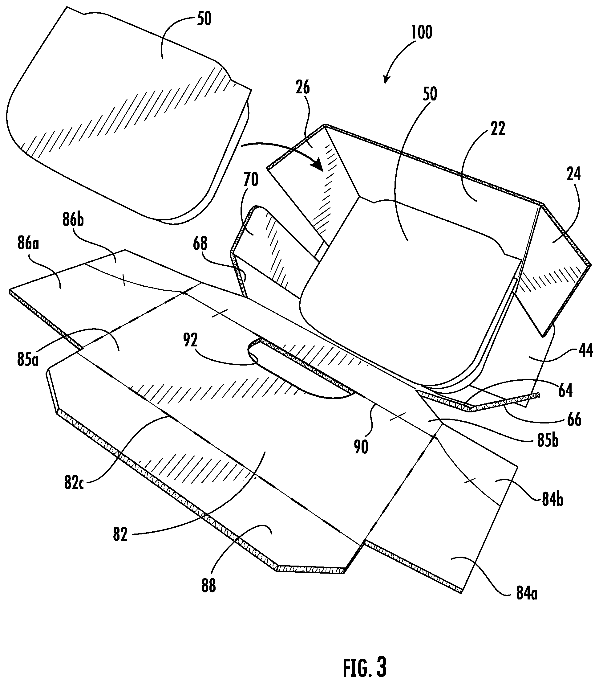 Patent US12448170 Figure 3 – Retail ready packages for multi-sided products