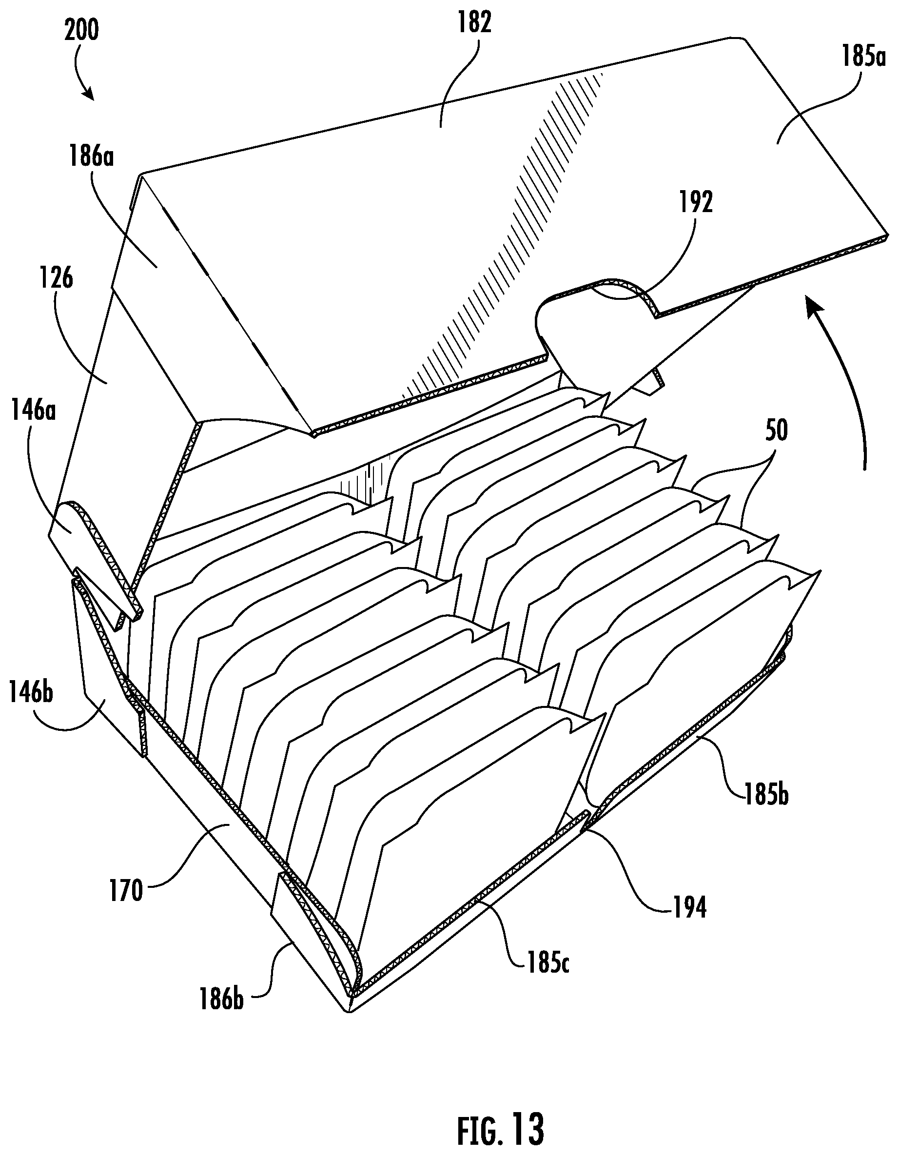 Patent US12448170 Figure 12 – Retail ready packages for multi-sided products