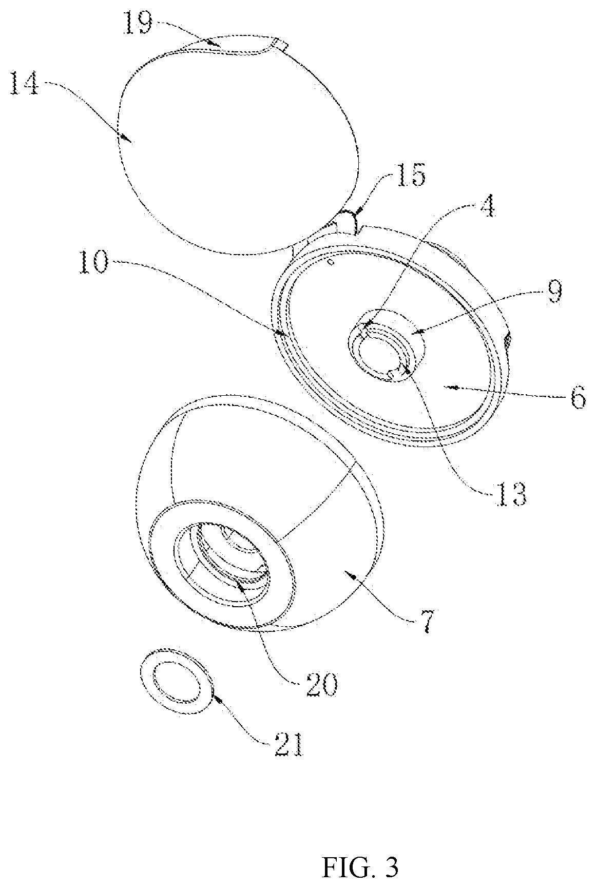 Patent US12448175 Figure 3 – Scent container and a drinking device head