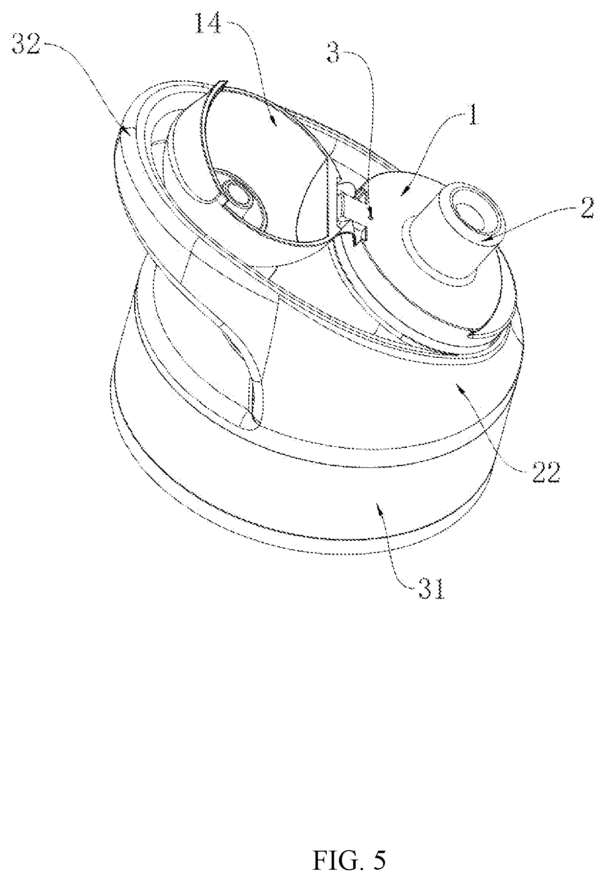 Patent US12448175 Figure 5 – Scent container and a drinking device head