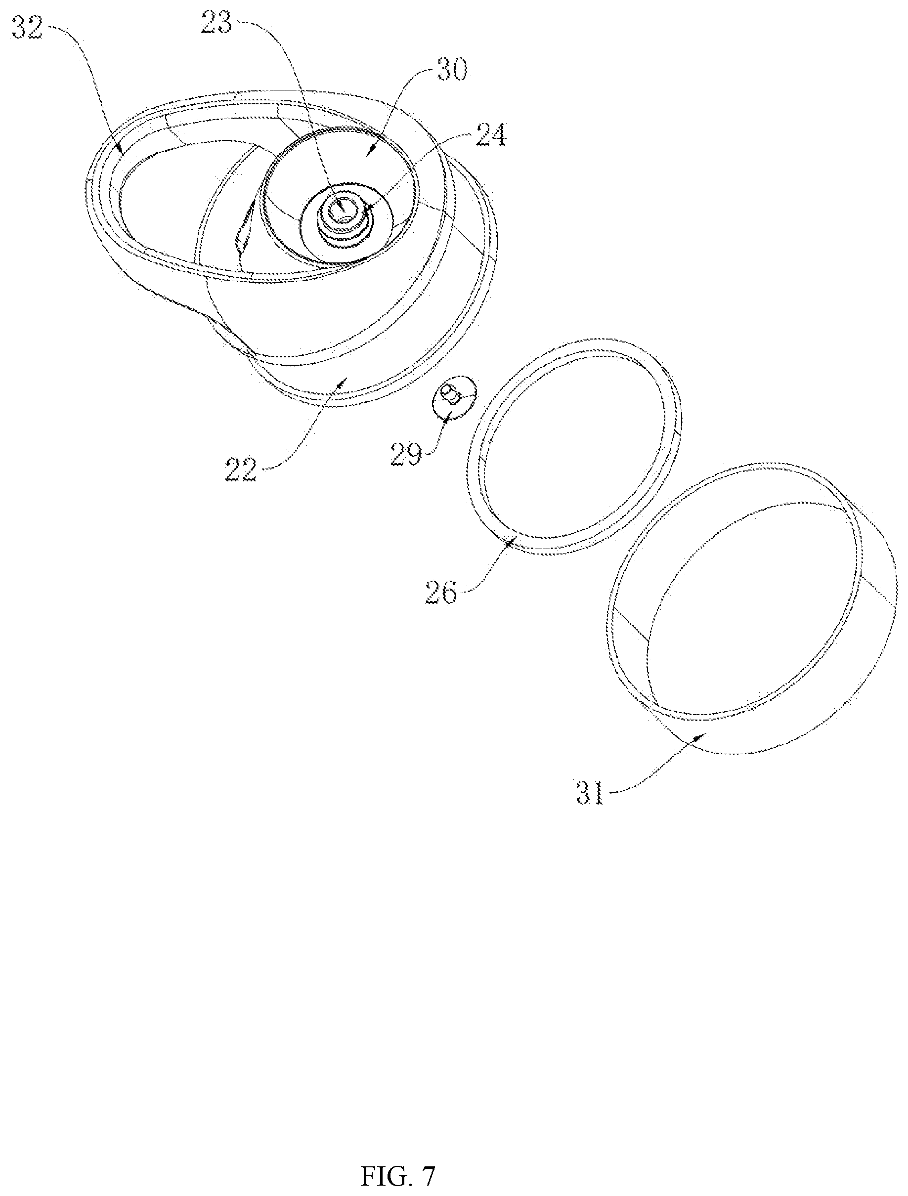 Patent US12448175 Figure 7 – Scent container and a drinking device head