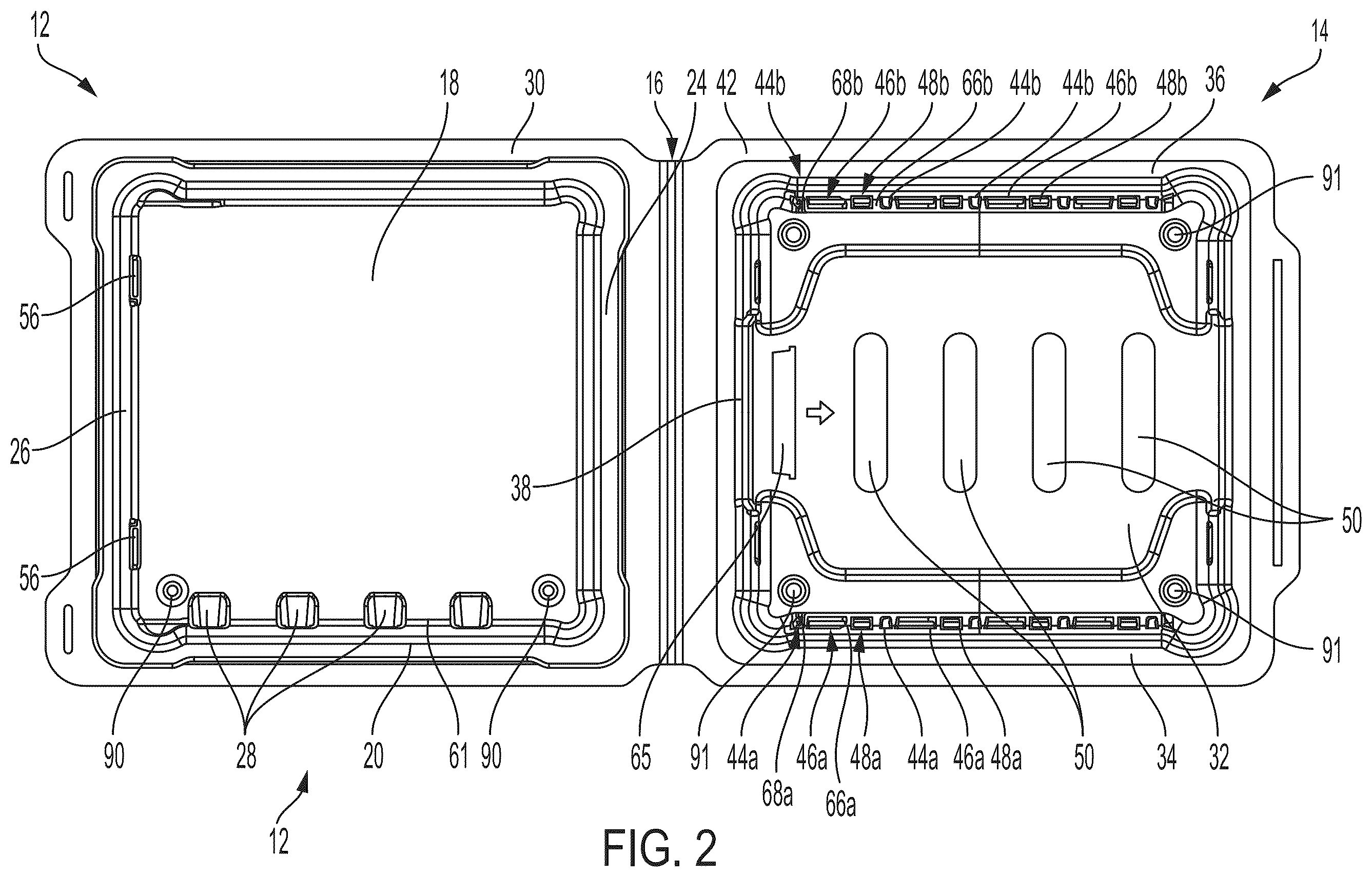 Patent US12448177 Figure 2 – Packaging for plates