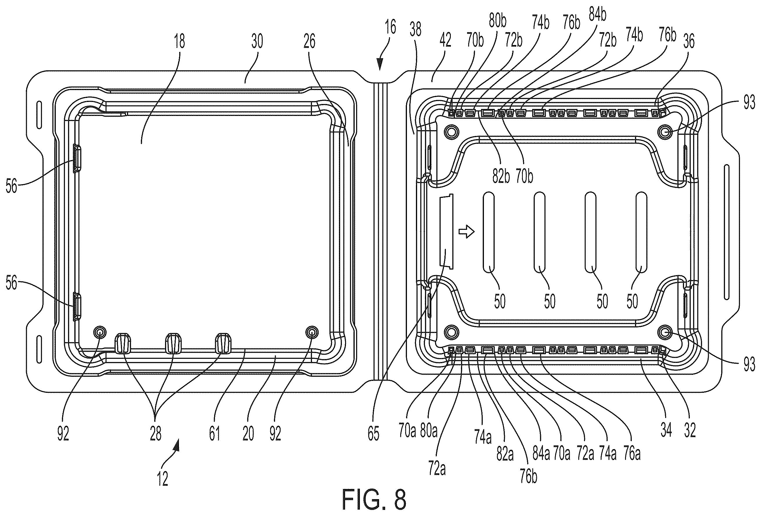 Patent US12448177 Figure 8 – Packaging for plates
