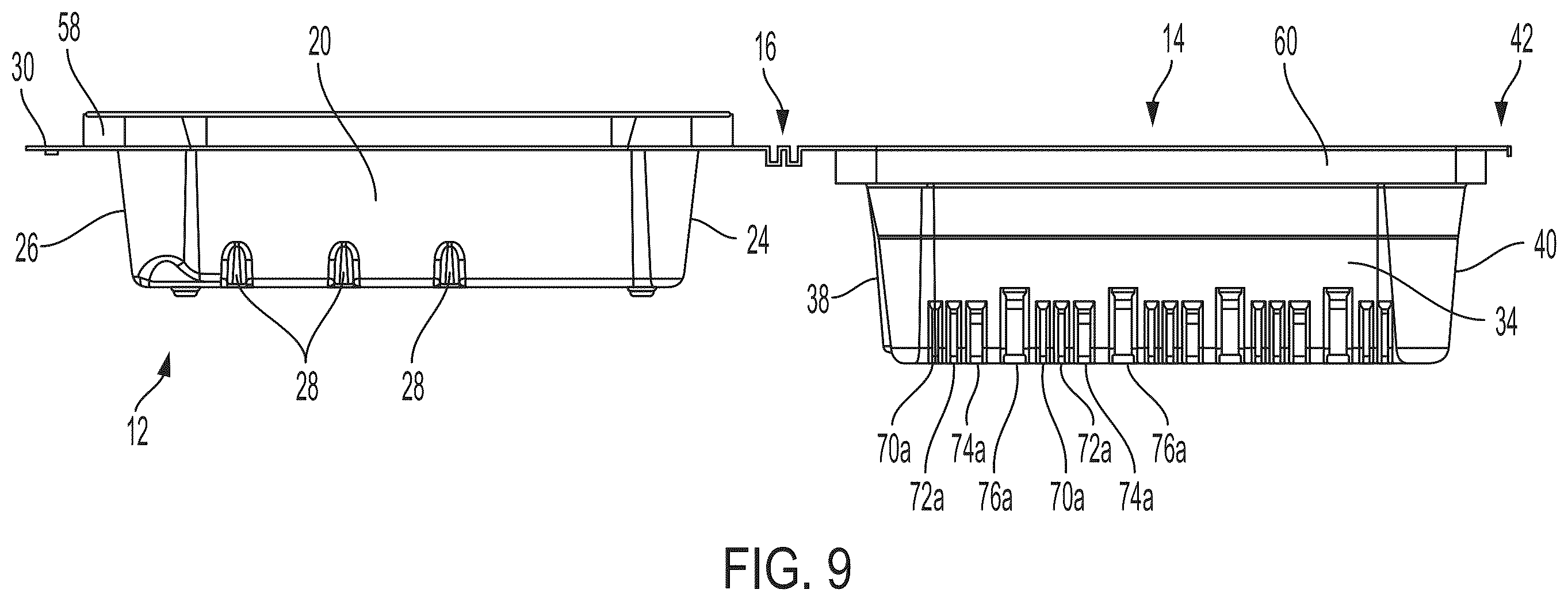 Patent US12448177 Figure 9 – Packaging for plates