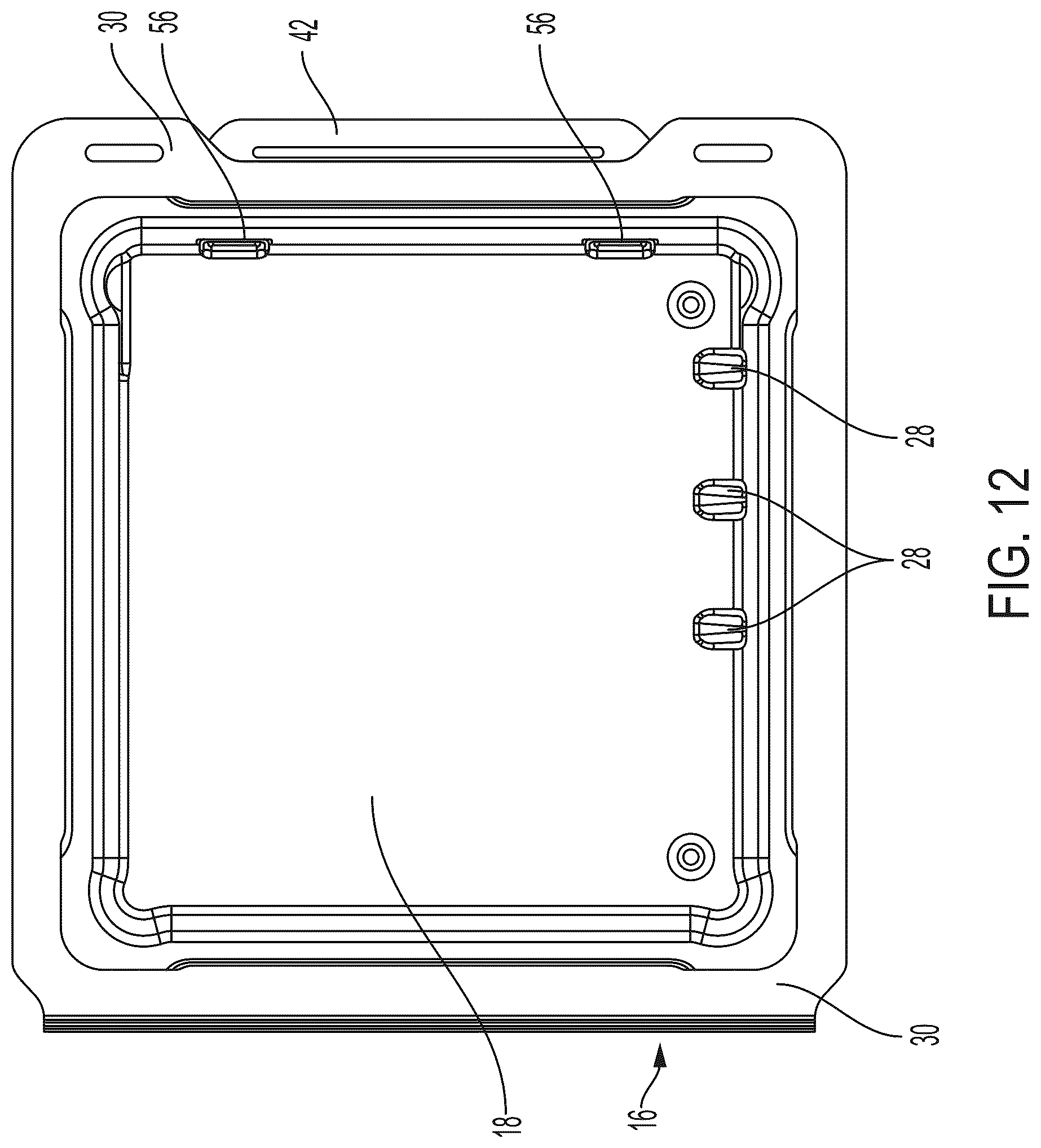 Patent US12448177 Figure 12 – Packaging for plates