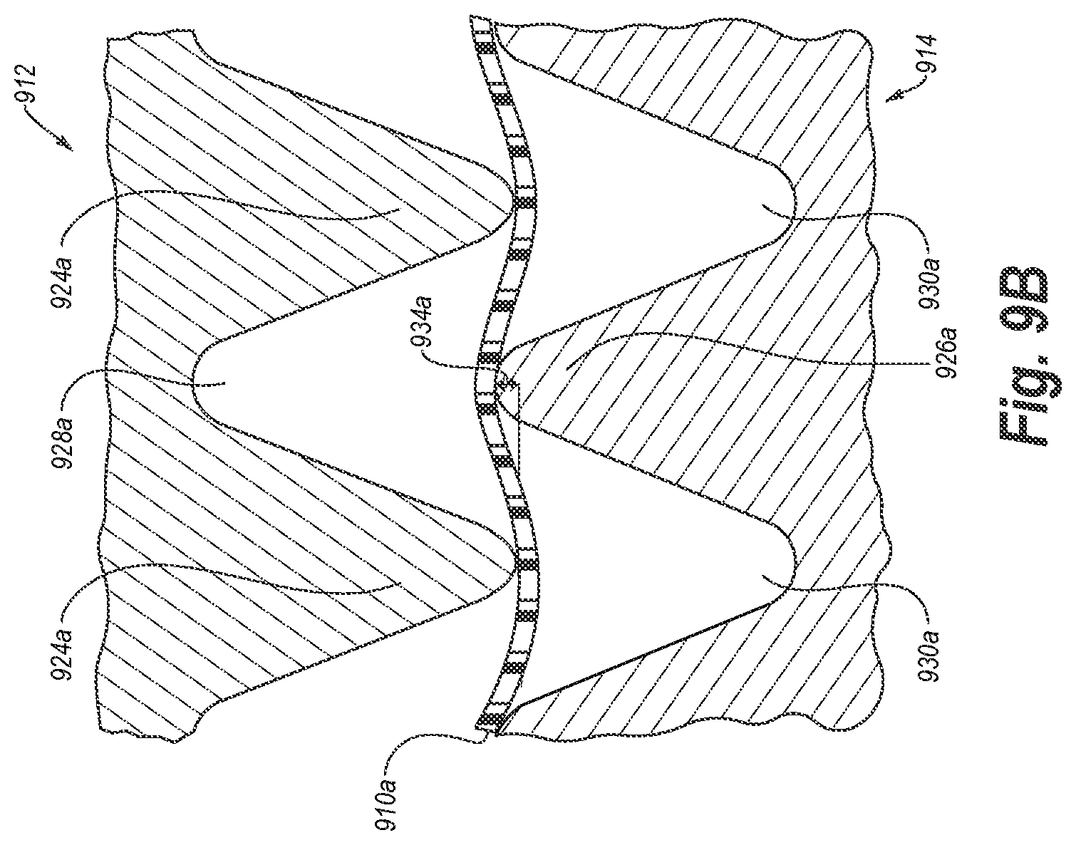 Patent US12448178 Figure 13 – Phased intermeshing rollers for creating patterns in trash bags