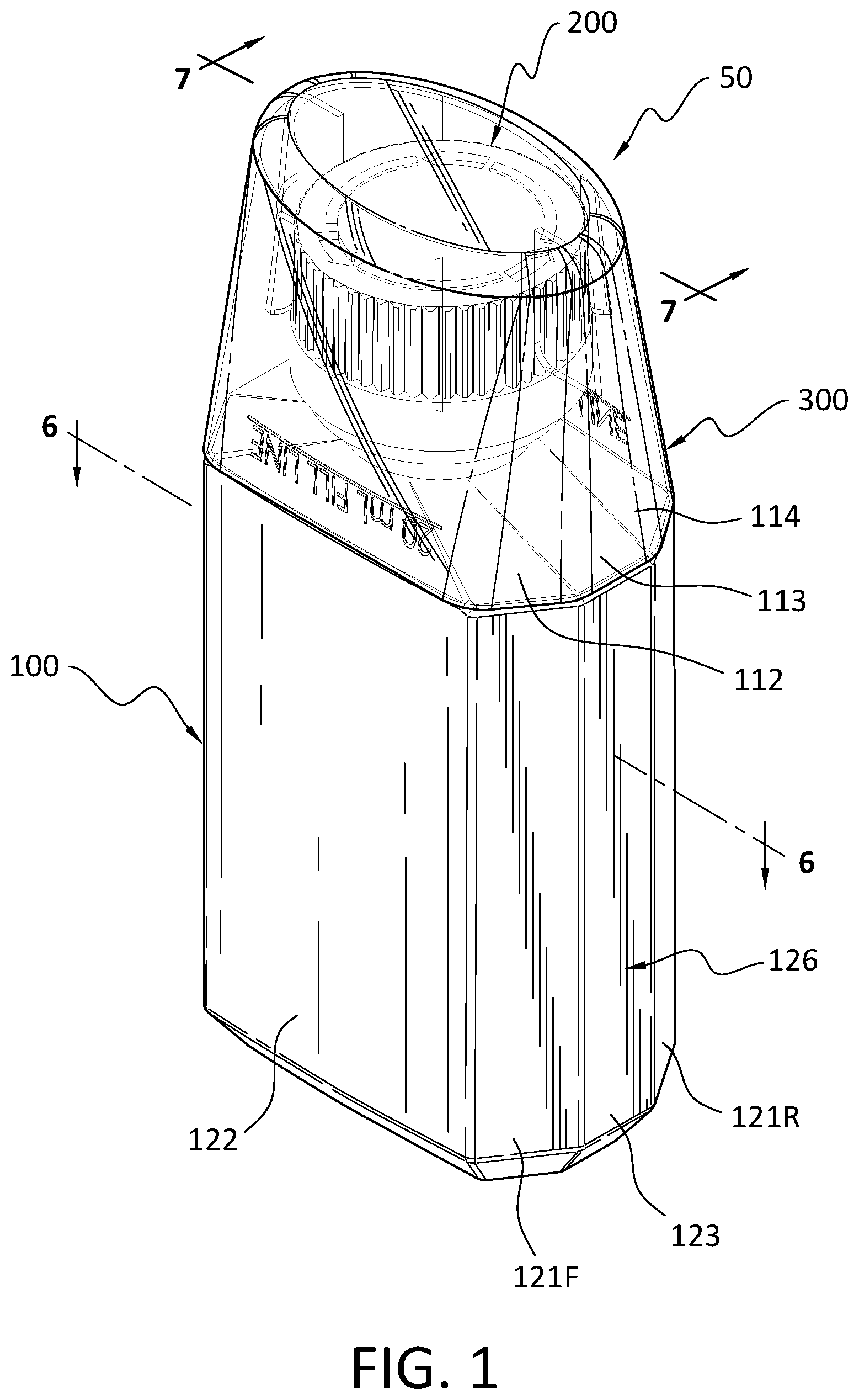 Patent US12448182 Figure 1 – Packaging for liquids to be dispensed