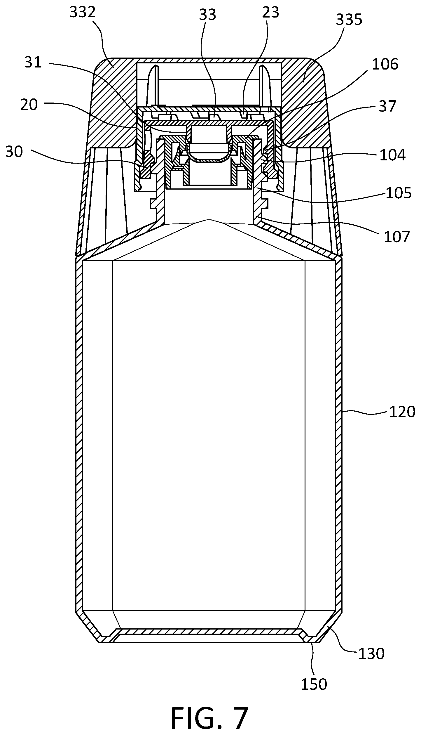 Patent US12448182 Figure 6 – Packaging for liquids to be dispensed
