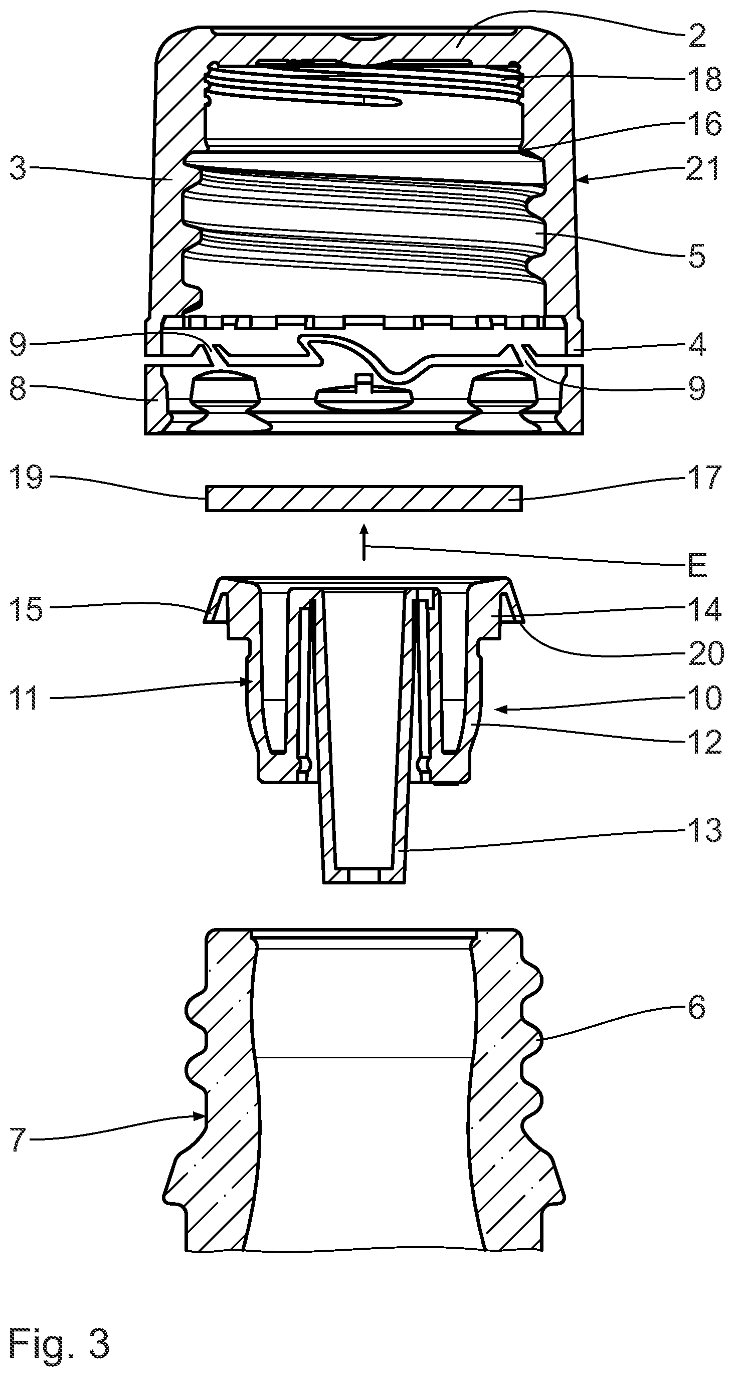 Patent US12448183 Figure 2 – Closure cap for liquid containers