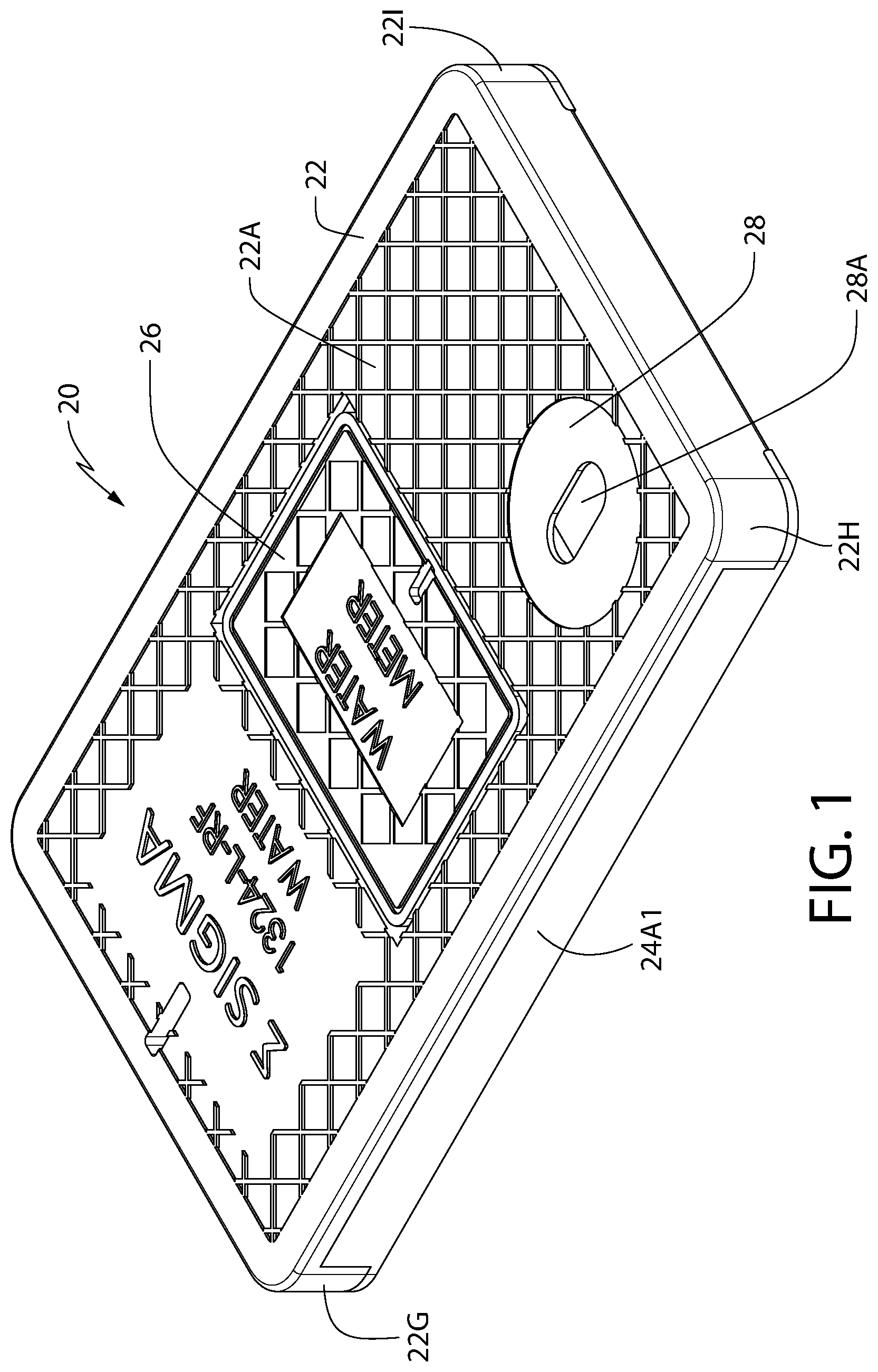Patent US12448185 Figure 1 – Plastic meter lid and frame assembly for an in-ground meter box