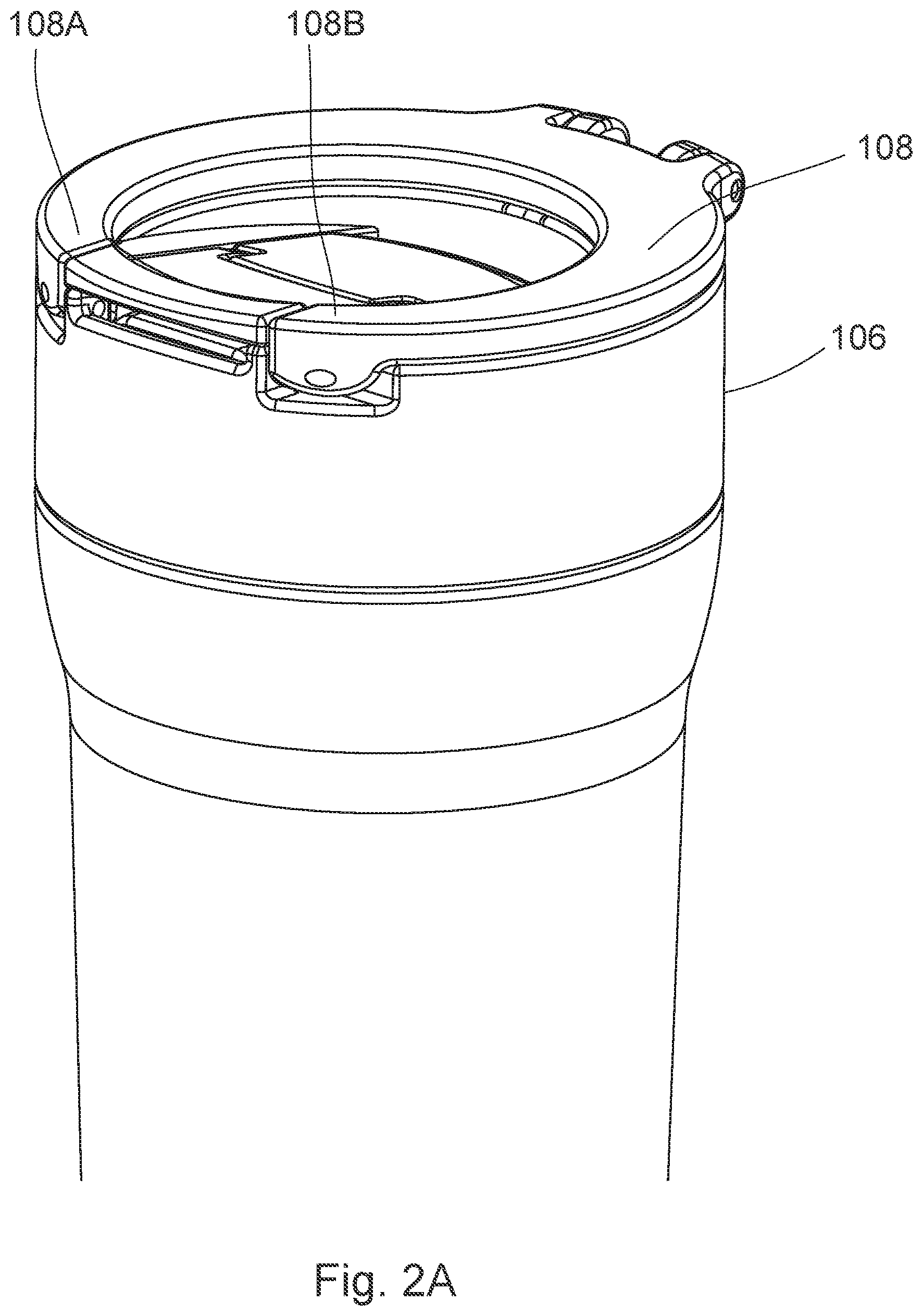 Patent US12448186 Figure 2 – Lid assembly with selectable drinking openings
