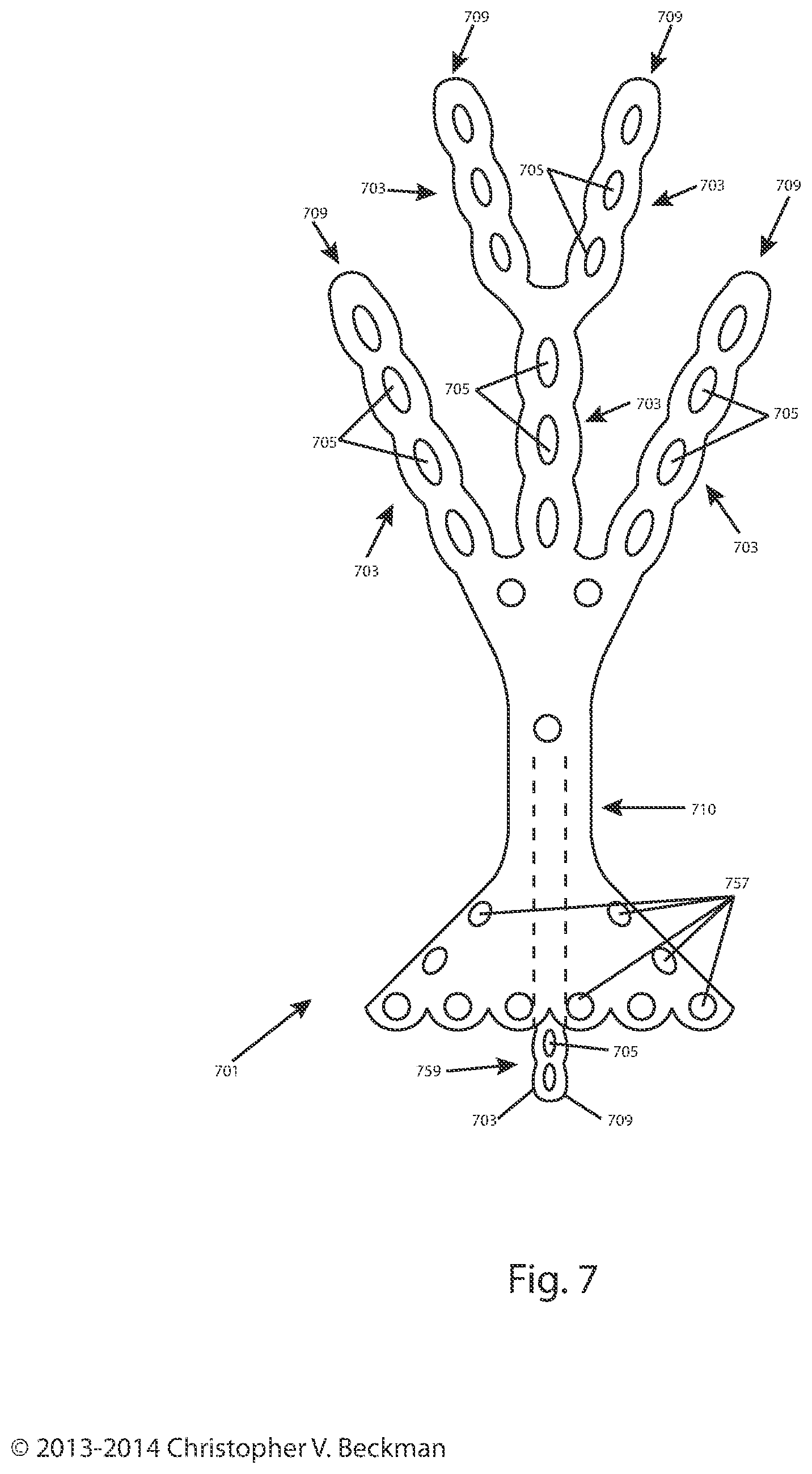 Patent US12448189 Figure 6 – Self-threading tie having a plurality of holes