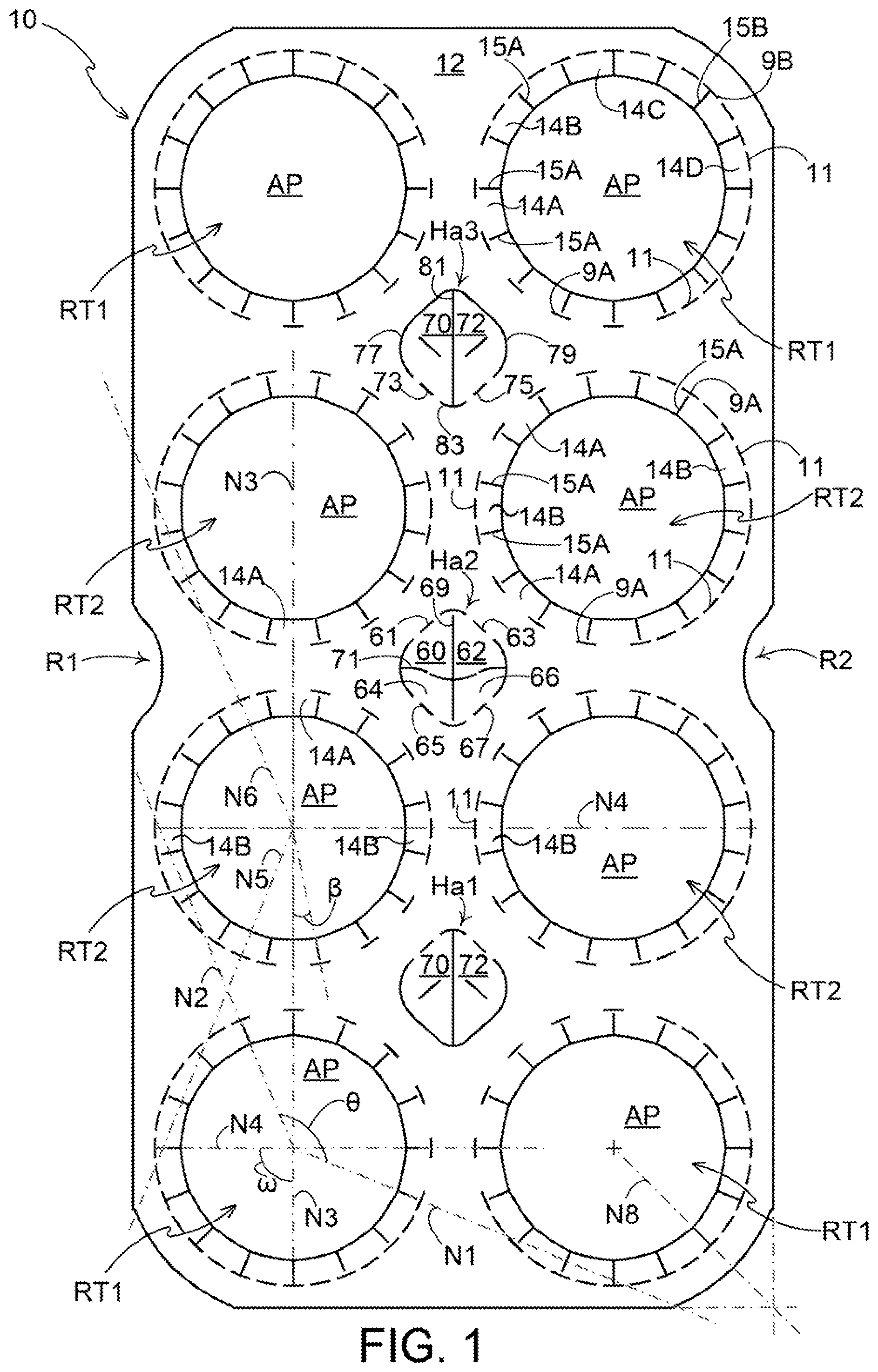 Patent US12448190 Figure 1 – Article carriers and blanks therefor